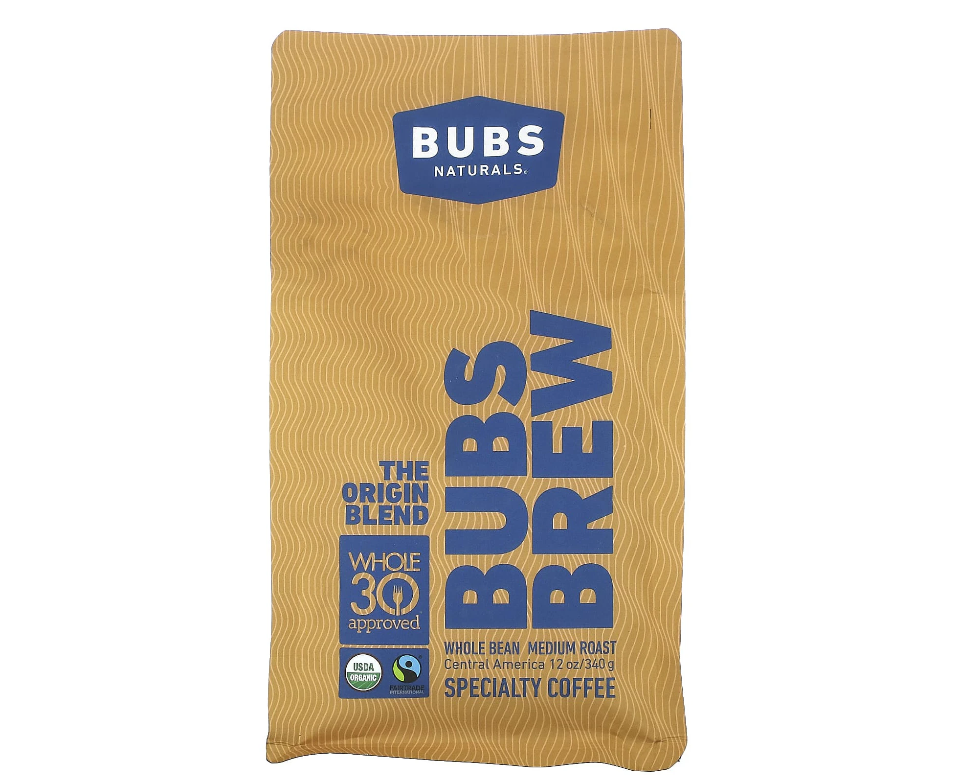 BUBS Naturals, Bubs Brew, The Origin Blend, Whole Bean, Medium Roast, 12 oz (340 g)