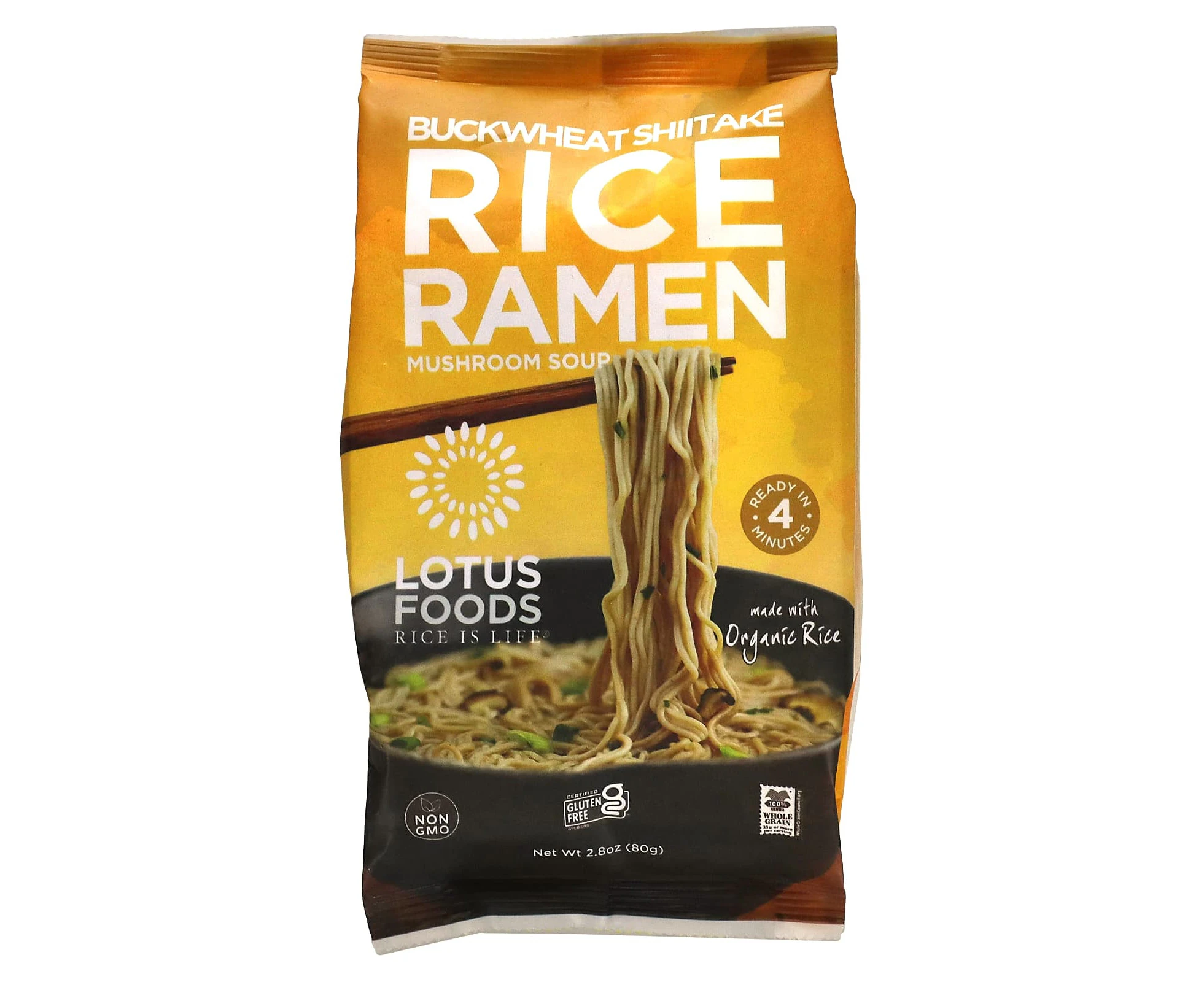 Lotus Foods, Buckwheat Shiitake Rice Ramen, Mushroom Soup, 2.8 oz (80 g)