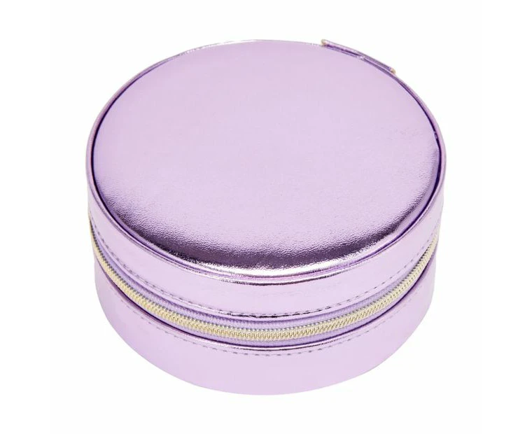 Lilac Round Zip Jewellery Box - Anko