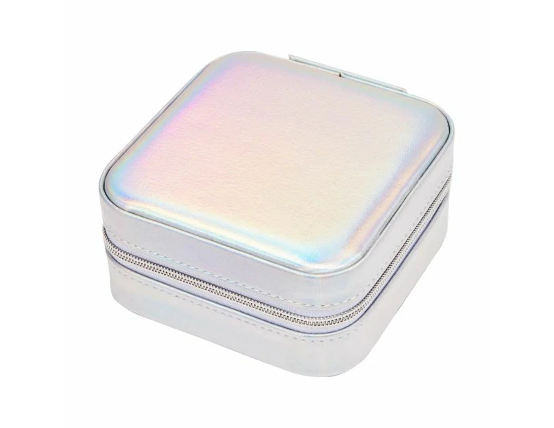 Silver Square Zip Jewellery Box - Anko