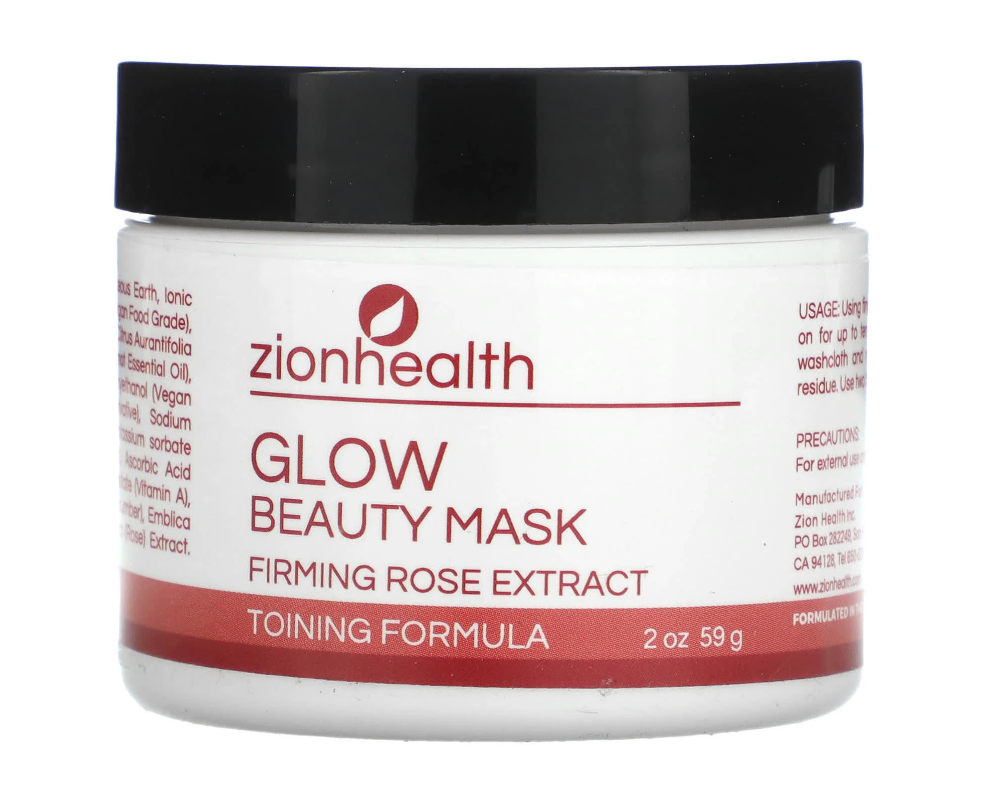 Zion Health, Glow Beauty Mask, Firming Rose Extract, 2 oz (56.69 g)