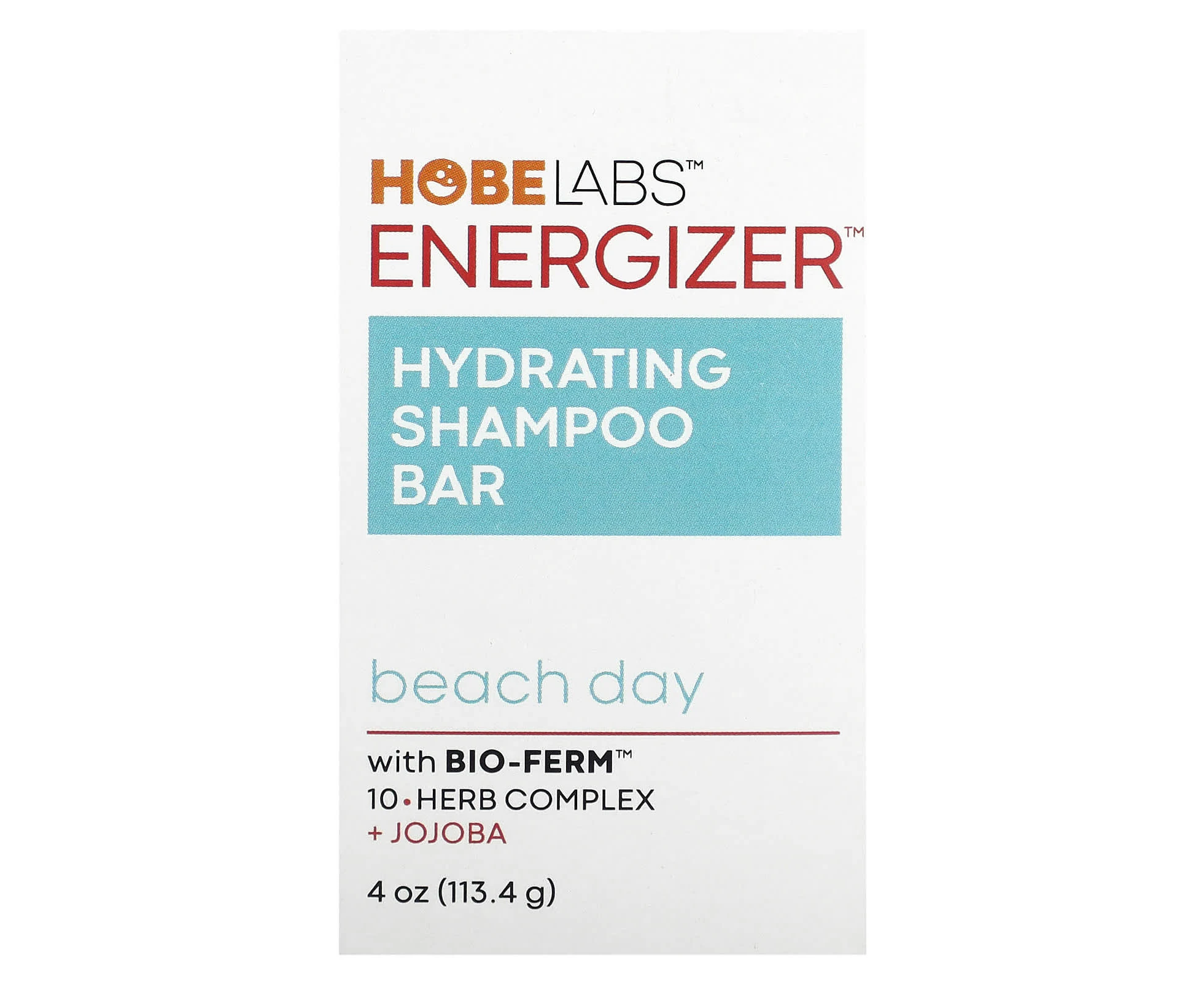 Hobe Labs, Energizer, Hydrating Shampoo Bar, Beach Day, 4 oz (113.4 g)