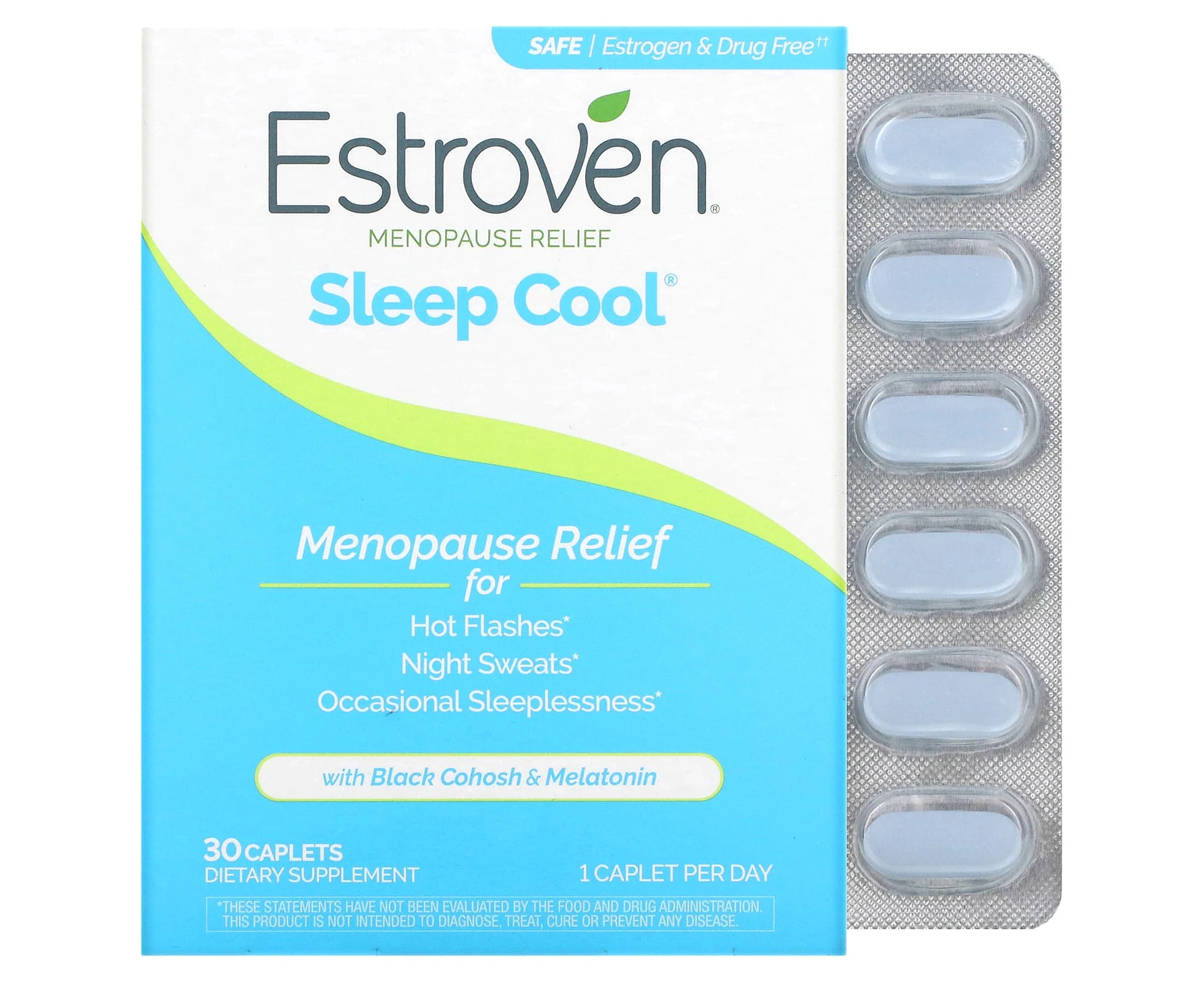 Estroven, Menopause Relief + Sleep Cool, 30 Caplets