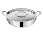 Jamie Oliver by Tefal Cooks Classic 30cm Non-Stick Induction Stainless Steel Shallow Pan w/ Lid