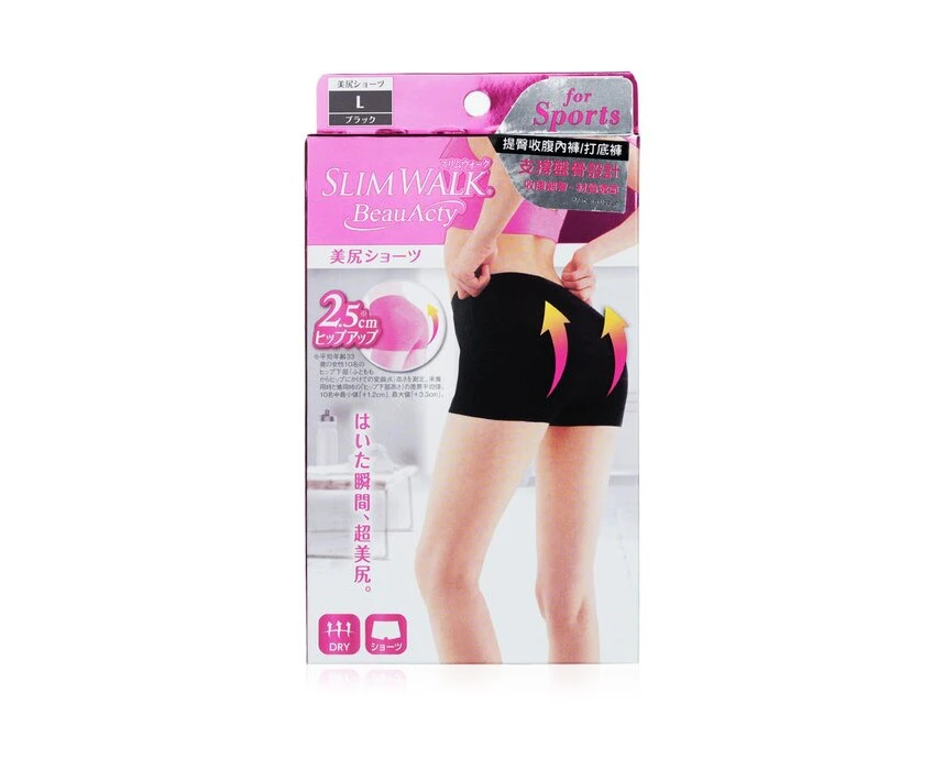 SlimWalk Buttocks Shorts for Sports, #Black (Size: L) 1pair