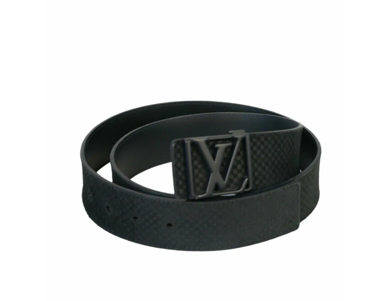 Louis Vuitton Black Mini Damier Suede LV Initiales Belt - Refurbished Grade B