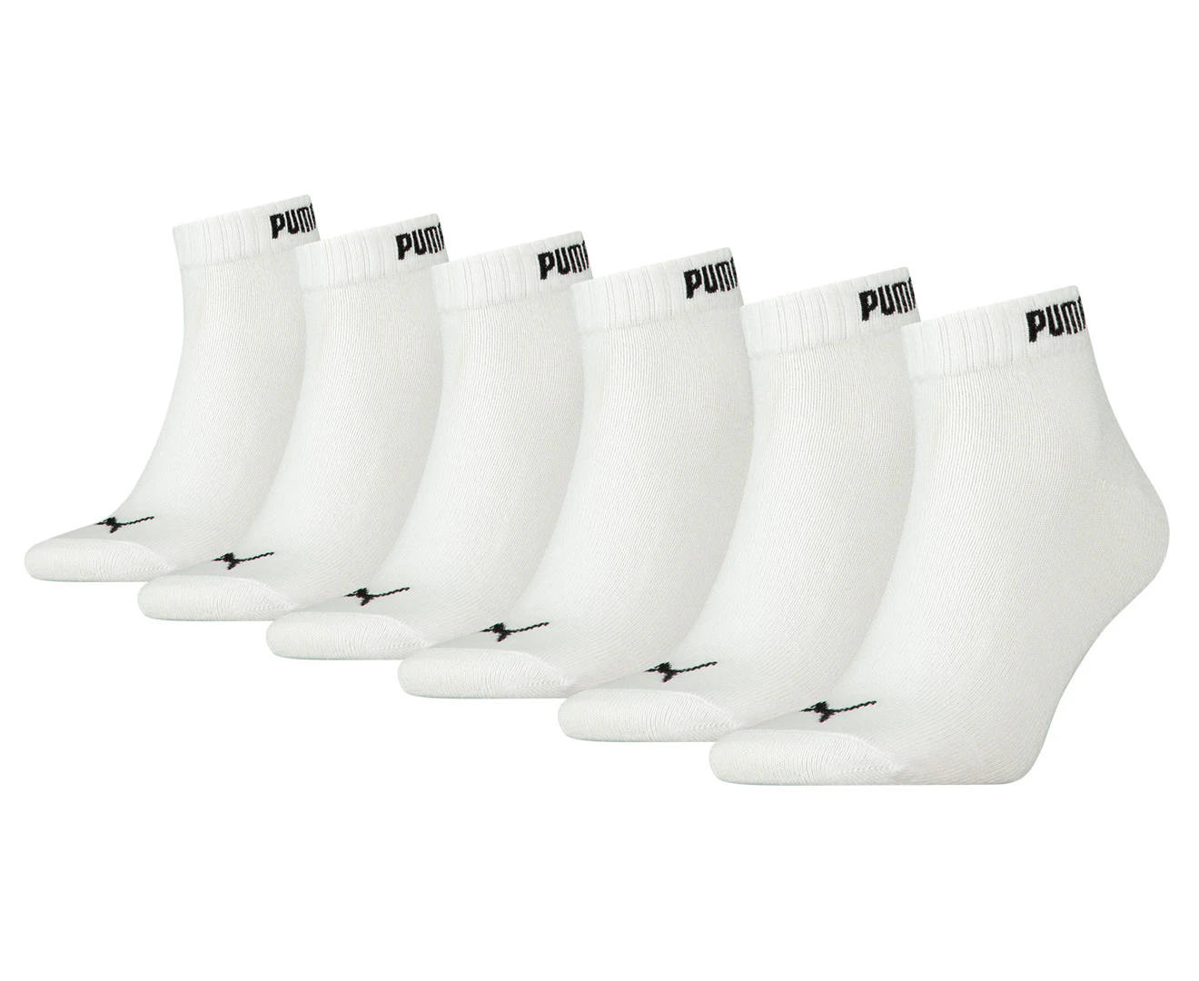 Puma Unisex Elements Quarter Socks 6-Pack - White