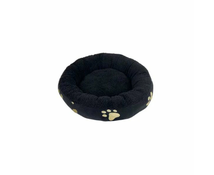 Small Black Donut Dog Bed 50cm