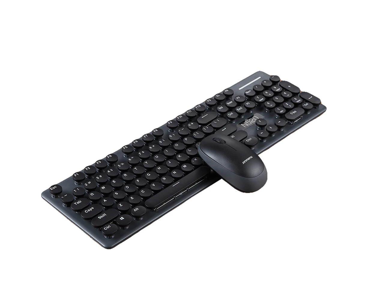 RYG Wireless Punk Mechanical Feeling Keyboard Mouse Set (Whisper-Quiet)