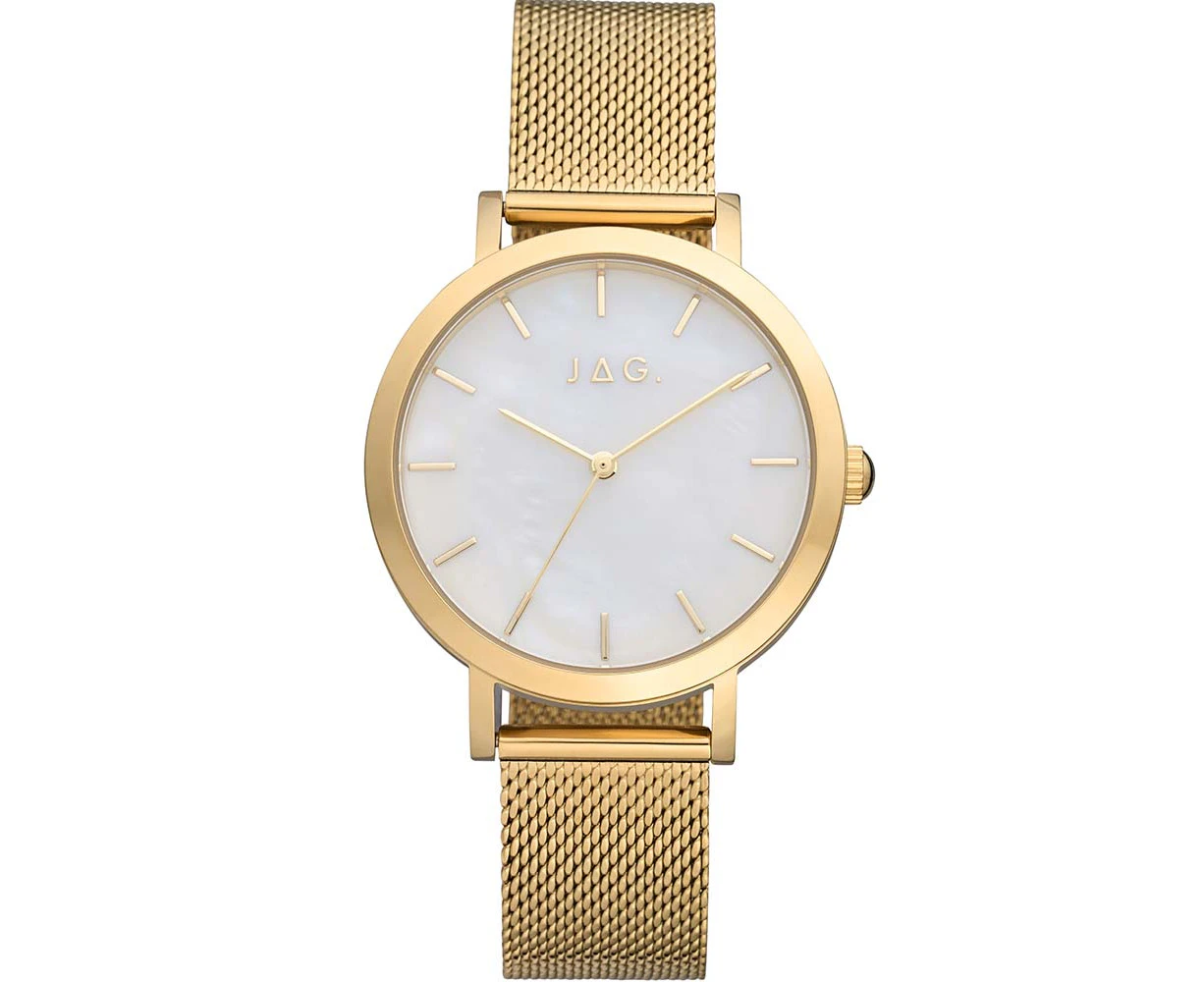 Jag Olivia Ladies Gold Mesh Mother Of Pearl Watch J2560A