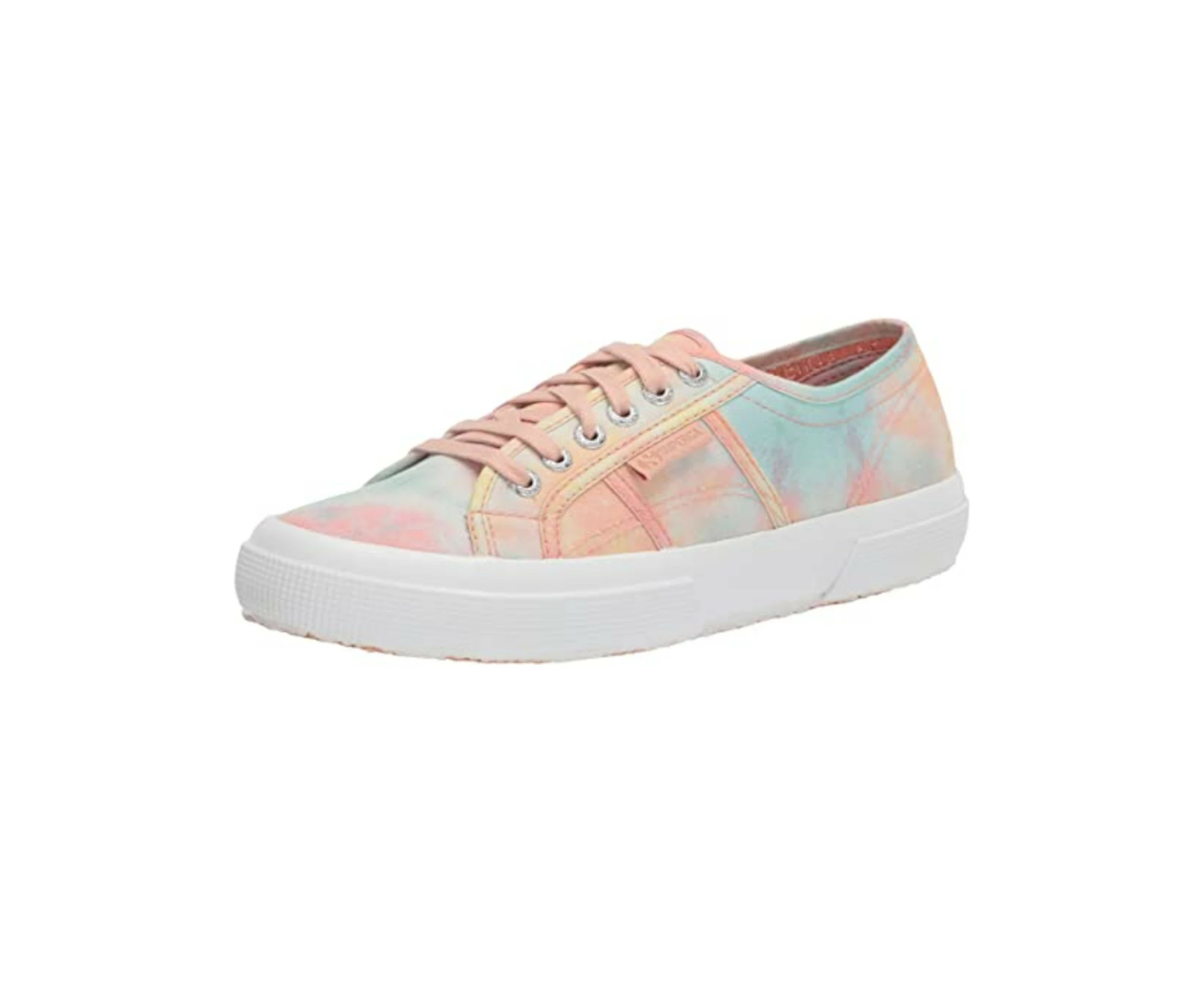 SUPERGA Womens Orange Tie Dye Traction Metal Eyelets Cushioned Logo Fantasy Cotu Round Toe Lace-Up Athletic Sneakers 41