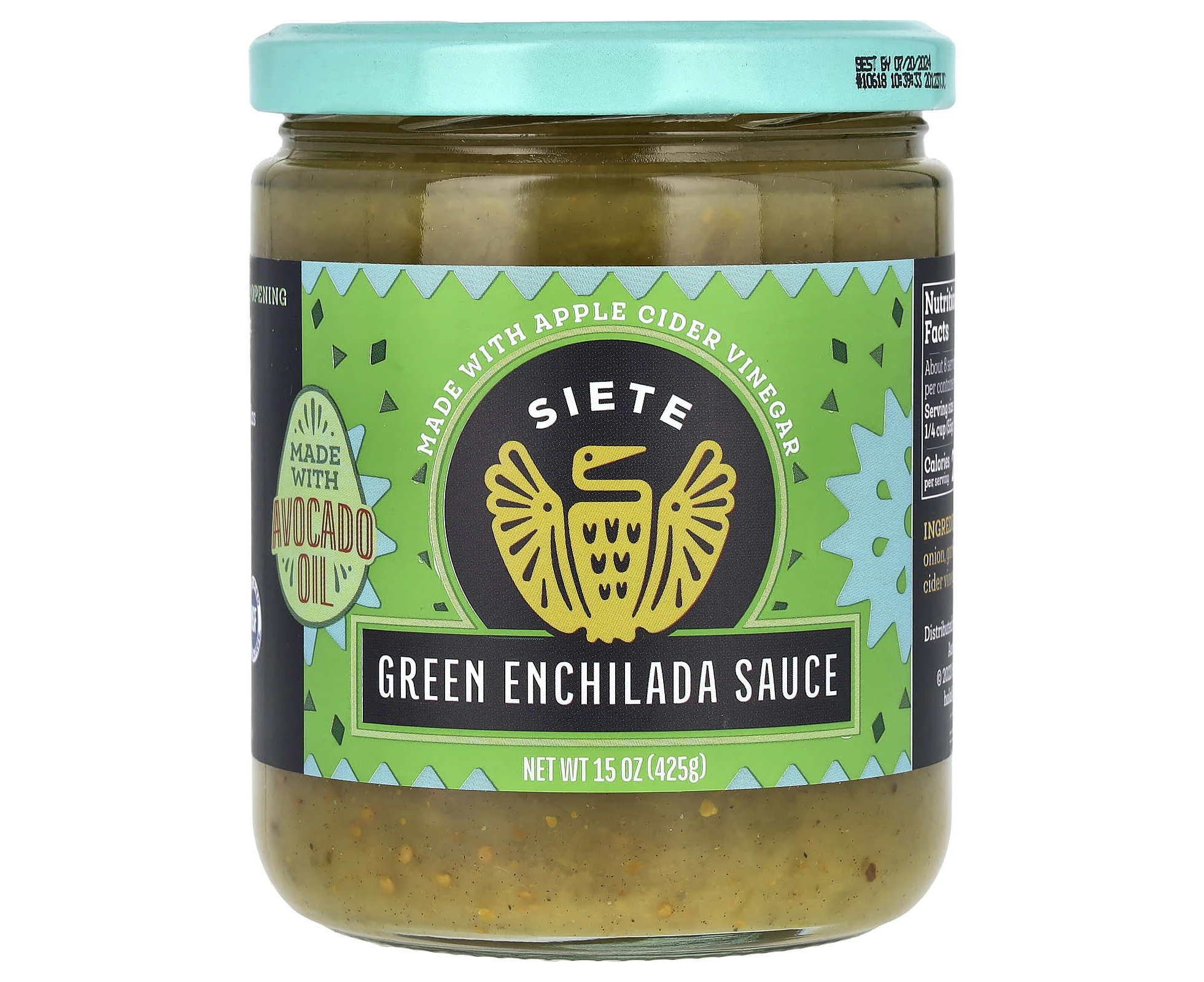 Siete, Green Enchilada Sauce, 15 oz (425 g)