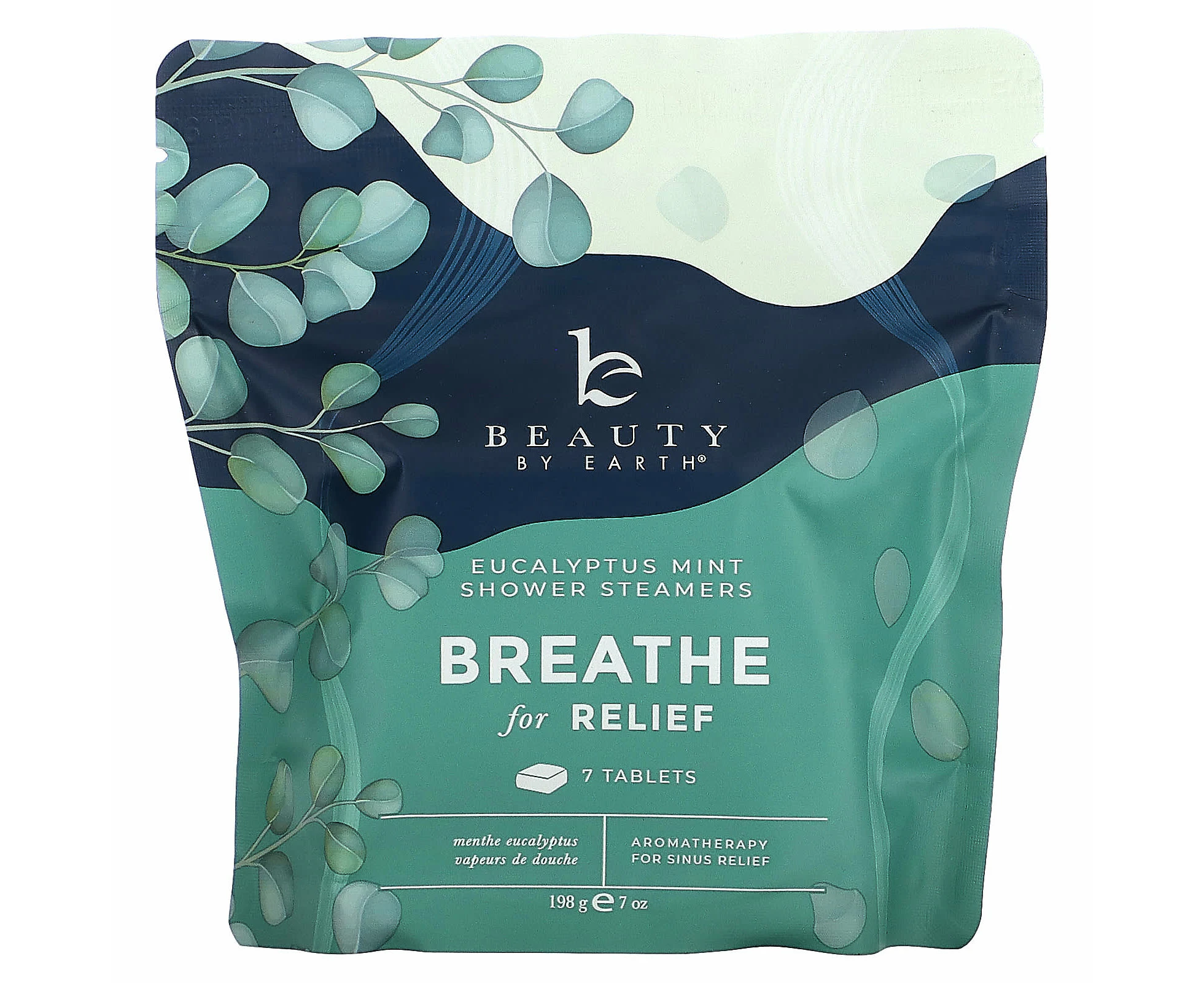 Beauty By Earth, Breathe for Relief Shower Steamers, Eucalyptus Mint, 7 Tablets