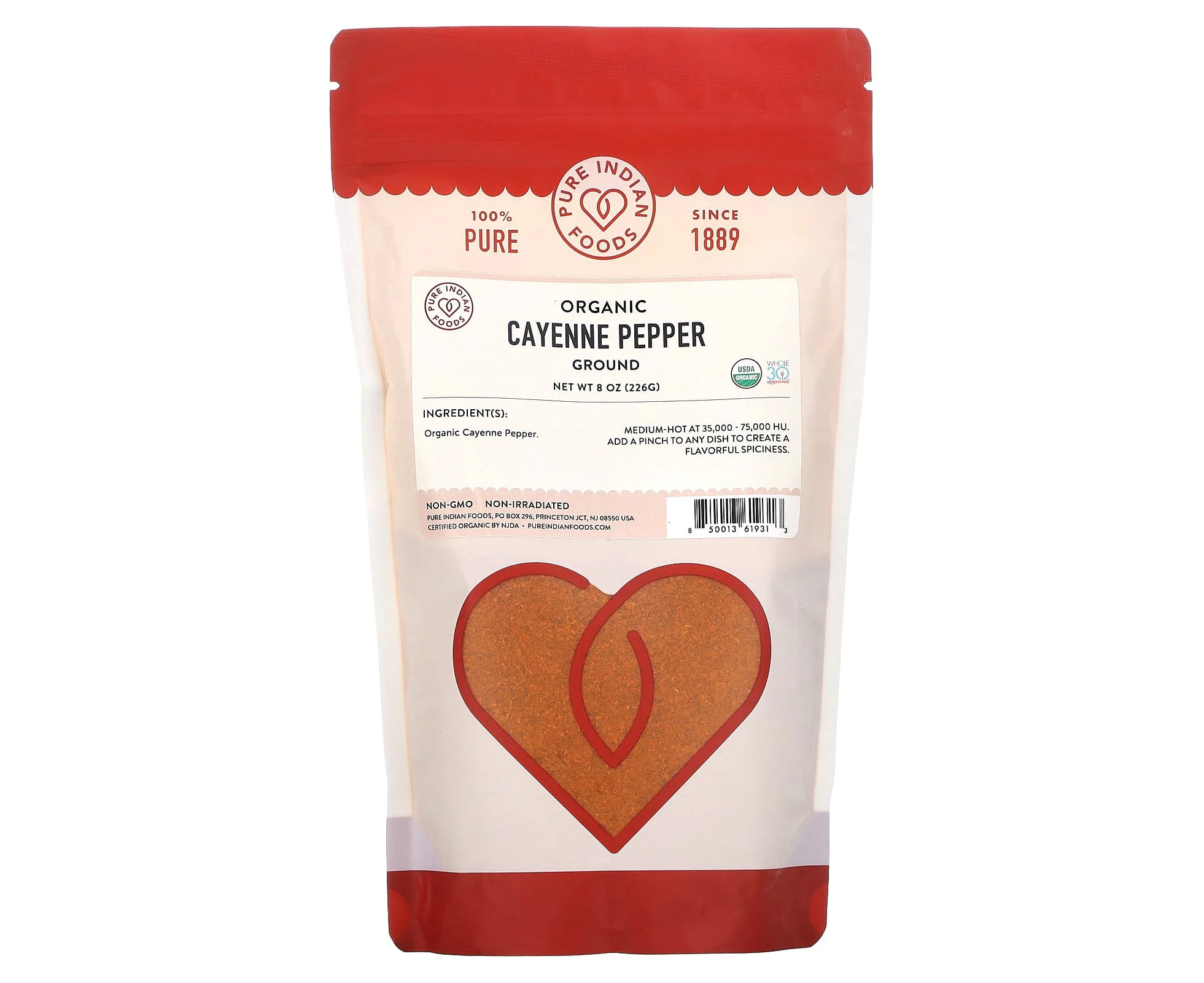 Pure Indian Foods, Organic Ground Cayenne Pepper, 8 oz (226 g)