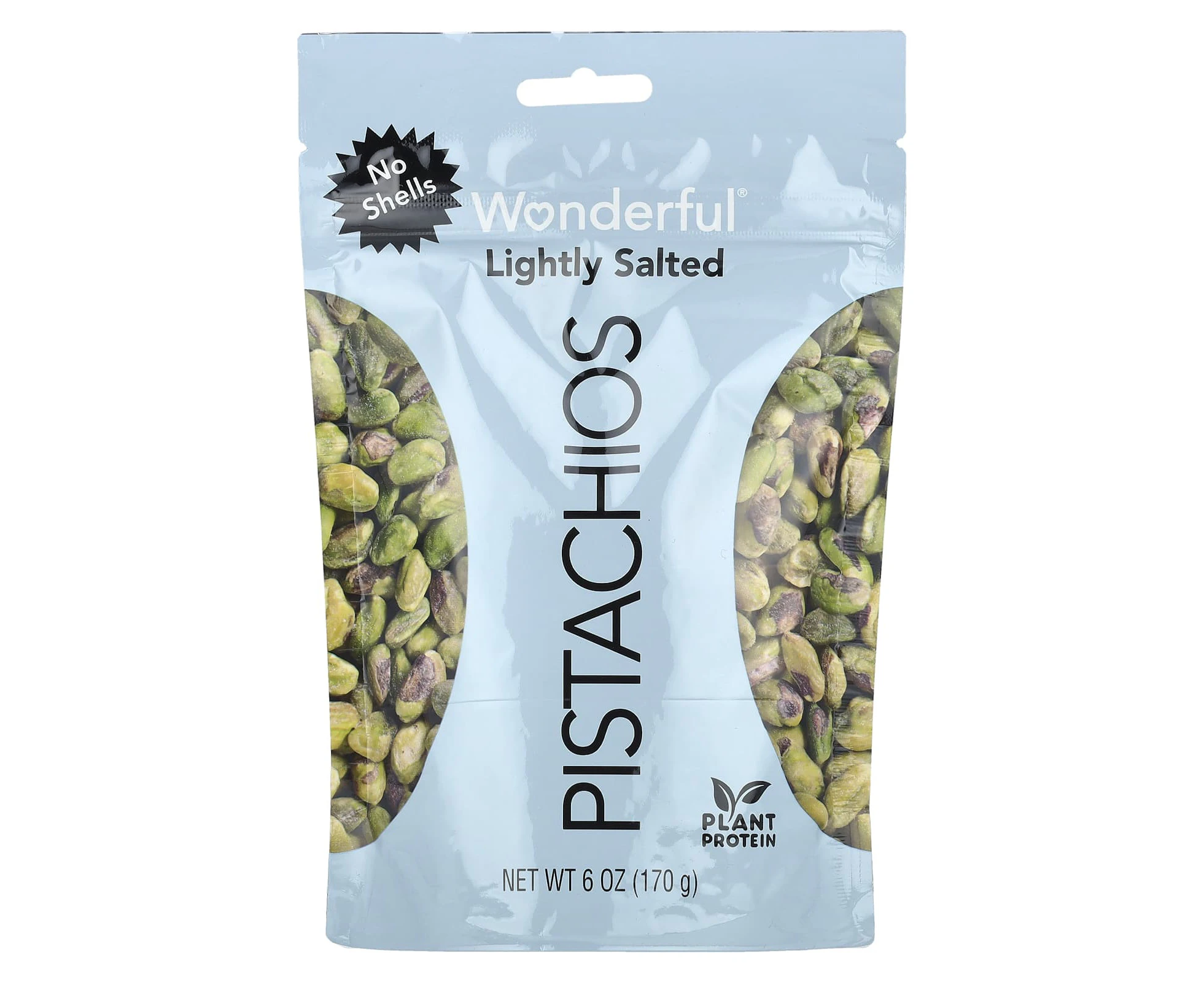 Wonderful Pistachios, Lightly Salted, No Shells, 6 oz (170 g)