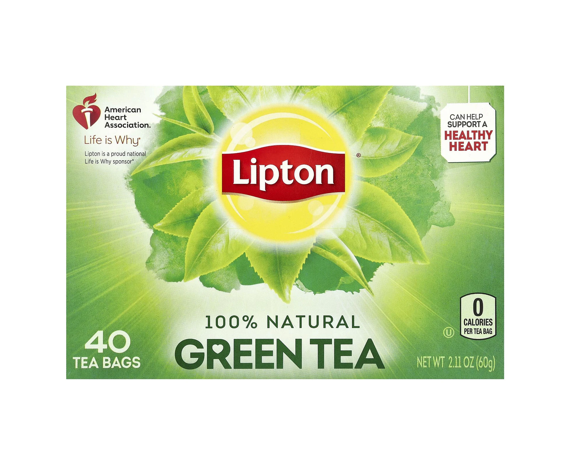 Lipton, Green Tea, 40 Tea Bags, 2.11 oz (60 g)