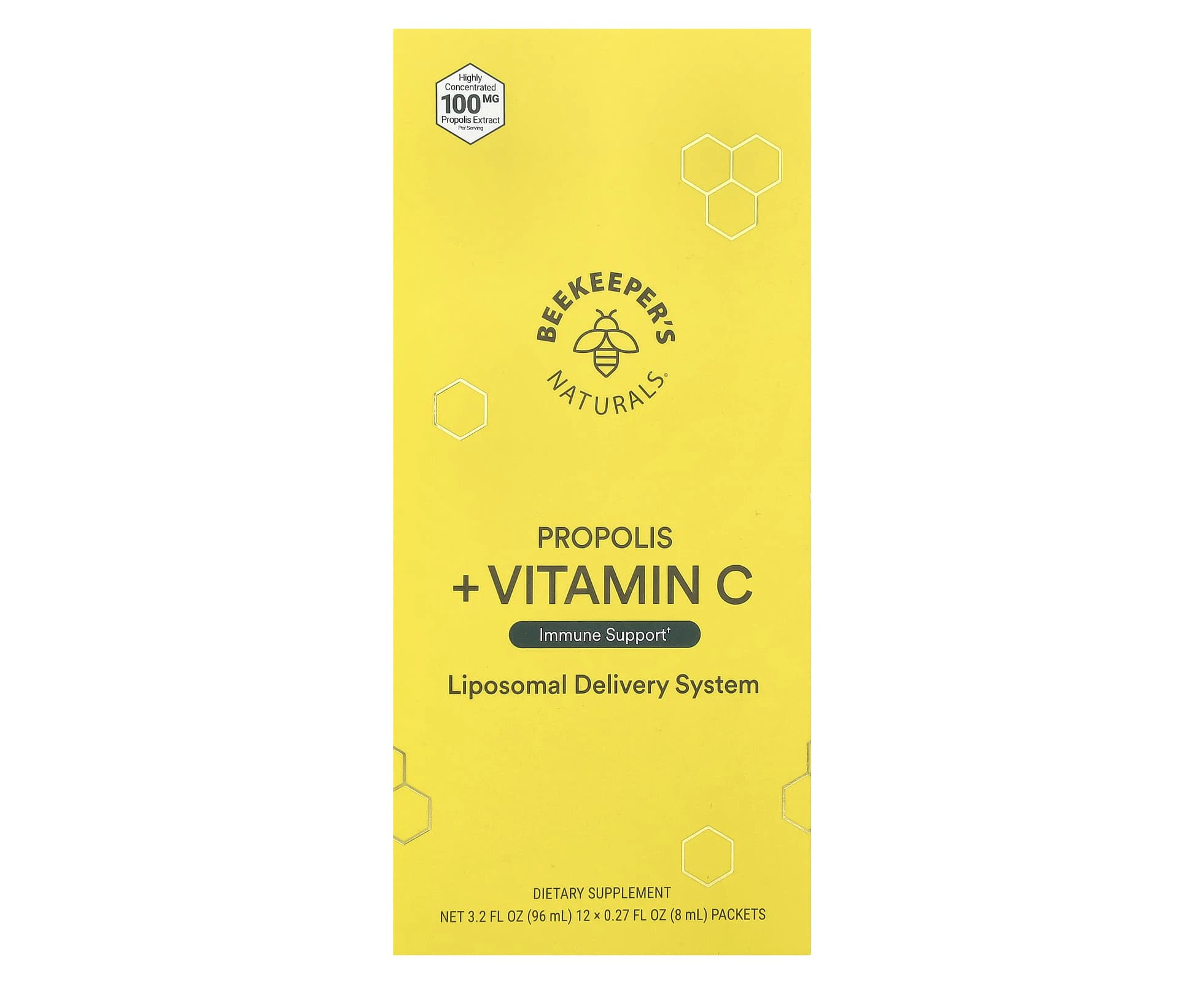 Beekeeper's Naturals, Propolis + Vitamin C, 12 Packets, 0.27 fl oz (8 ml) Each