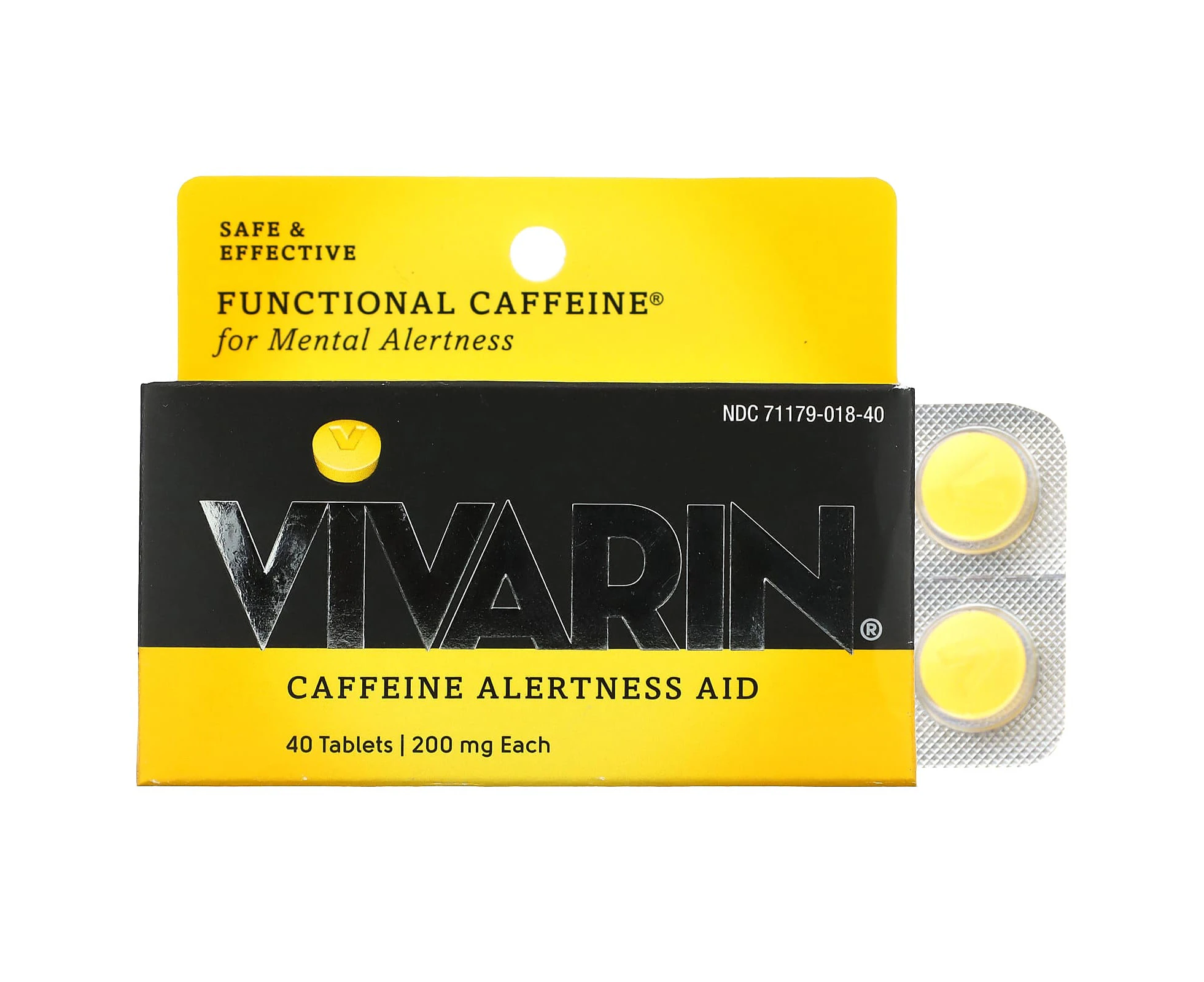 Vivarin, Caffeine Alertness Aid, 200 mg, 40 Tablets