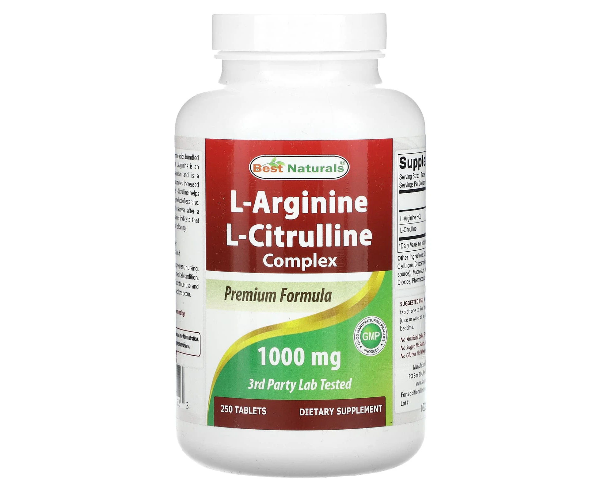 Best Naturals, L-Arginine, L-Citrulline Complex, 250 Tablets