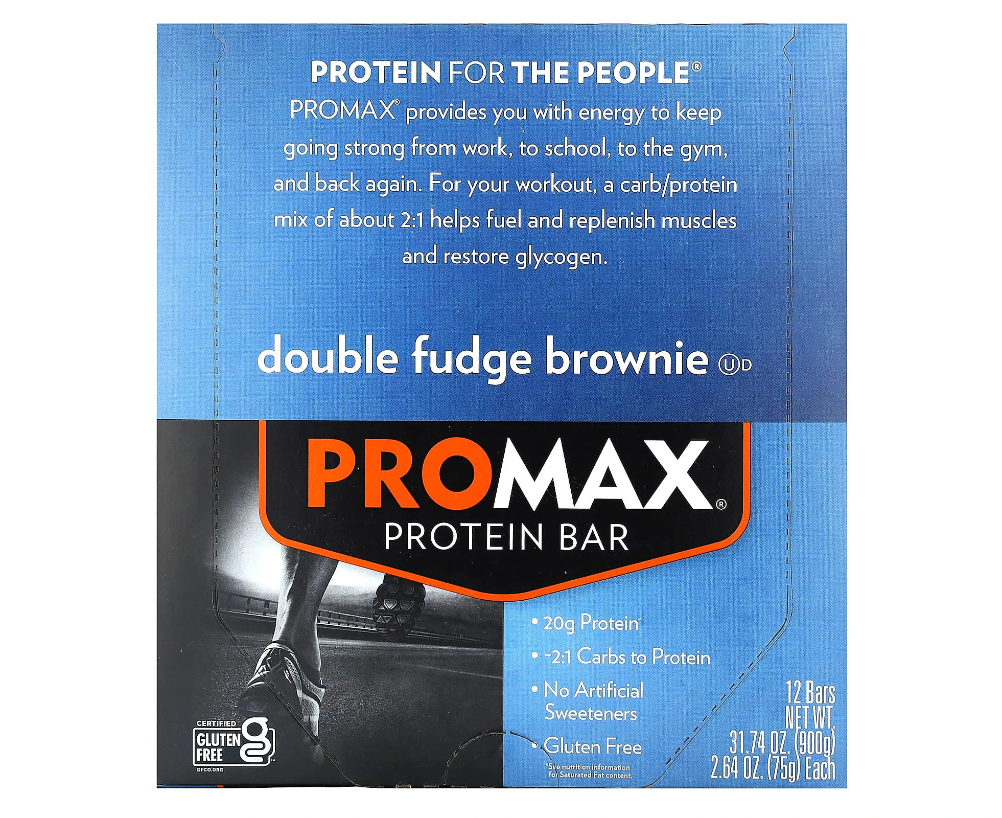 NuGo Nutrition, ProMax Protein Bar, Double Fudge Brownie, 12 Bars, 2.64 oz (75 g) Each