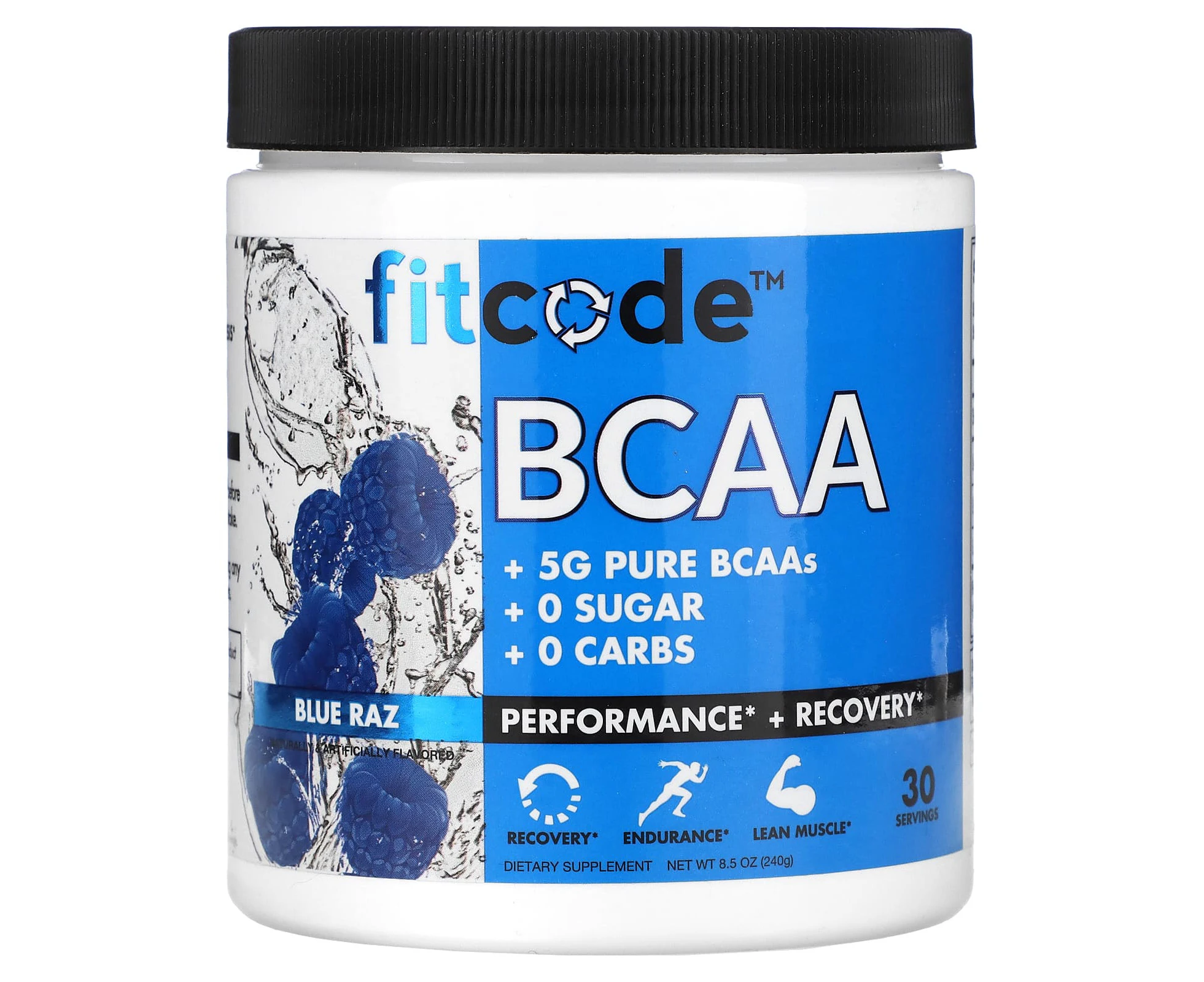 fitcode, BCAA, Blue Raz, 8.5 oz (240 g)