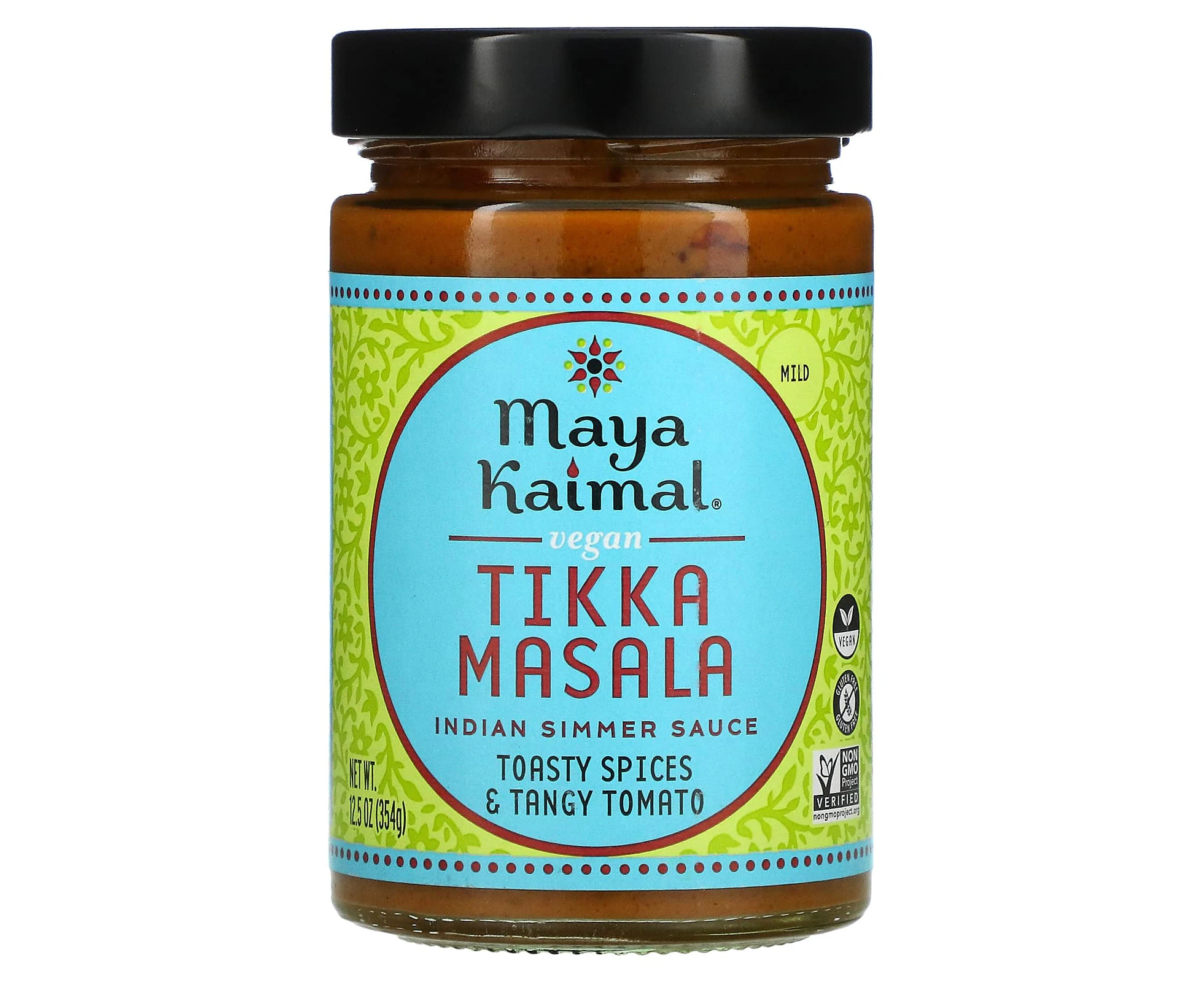 Maya Kaimal, Vegan Tikka Masala, Indian Simmer Sauce, Mild, Tomato Spices & Tangy Tomato, 12.5 oz (354 g)