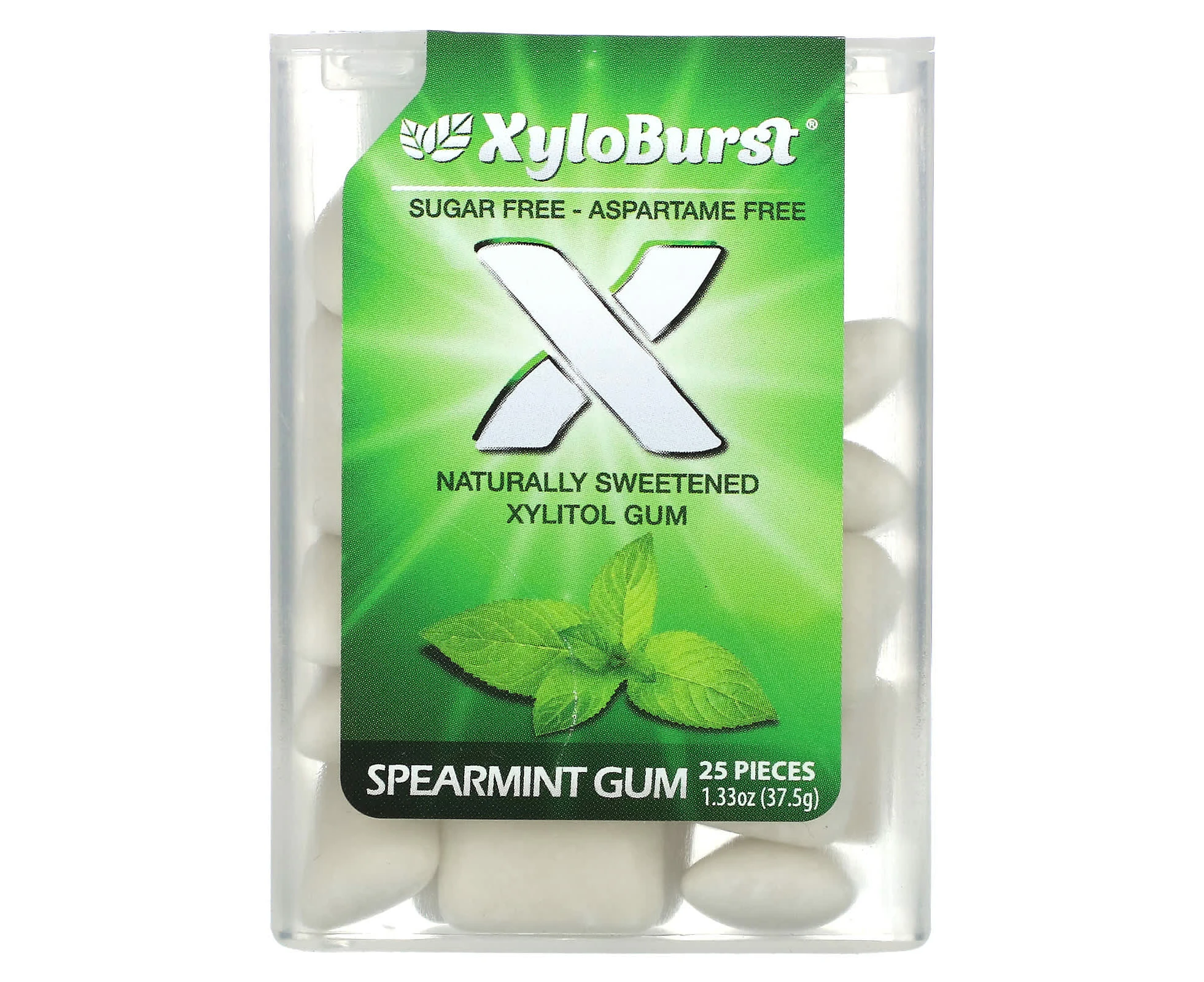 Xyloburst, Xylitol Gum, Spearmint, 25 Pieces