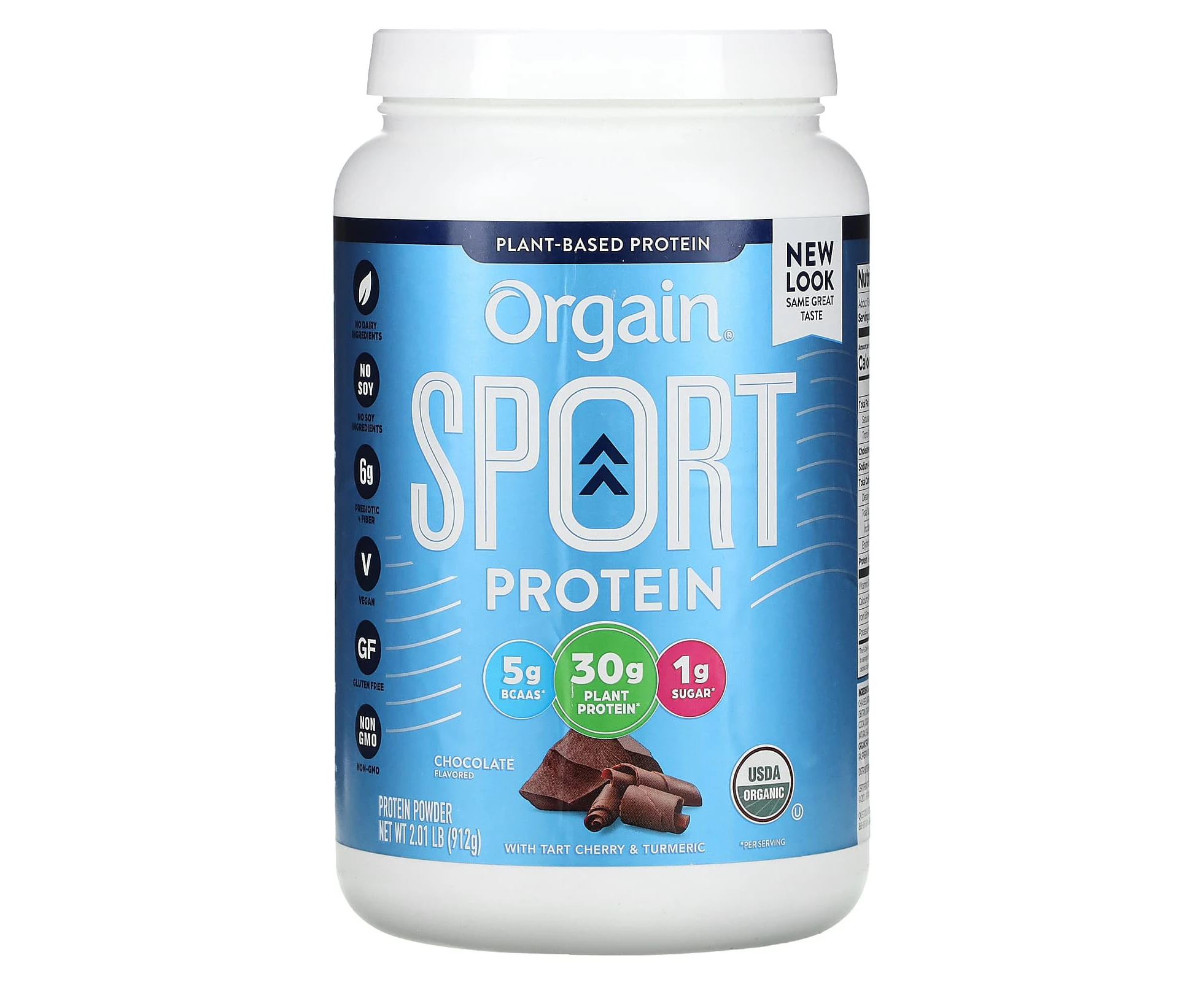 Orgain, Sport Protein Powder, Plant-Based, Chocolate, 2.01 lb (912 g)