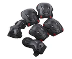 6Pcs/Set Skateboarding Protective Gear Knee Pads Elbow Pads Wrist Guards Gear Set For Skateboarding Roller Skating Cycling Scooter