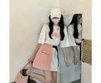 Mini T Shirt Dress Comfortable Casual Fashionable Top Skirt Set For Dating Shopping Daily Wear White Shirt L