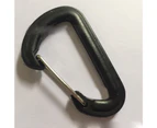 D Shape Carabiner Easy Connection Small Light Black Plastic Quick Hook For Mountain Climbing