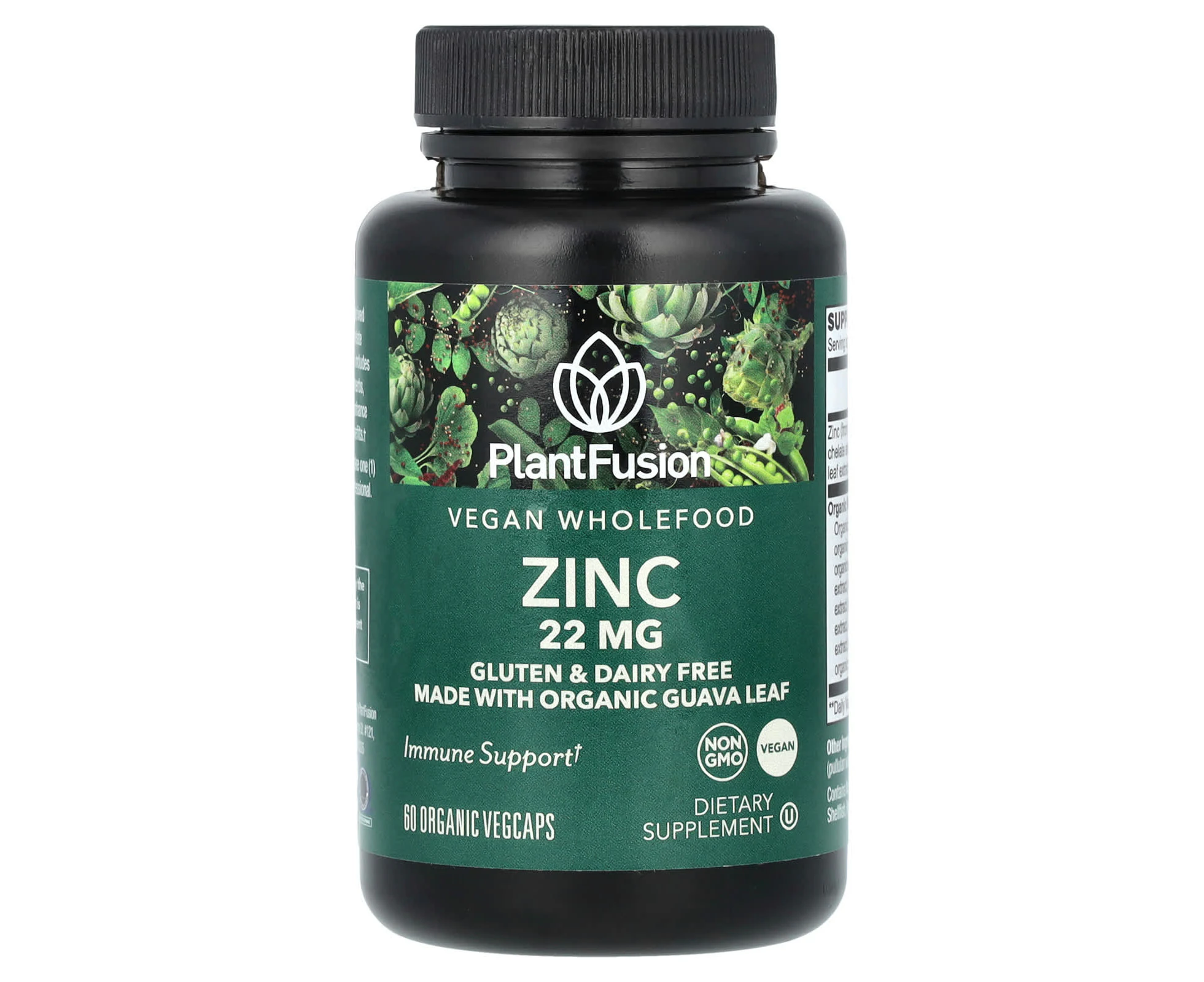 PlantFusion, Vegan Wholefood, Zinc, 22 mg, 60 Organic Vegcaps