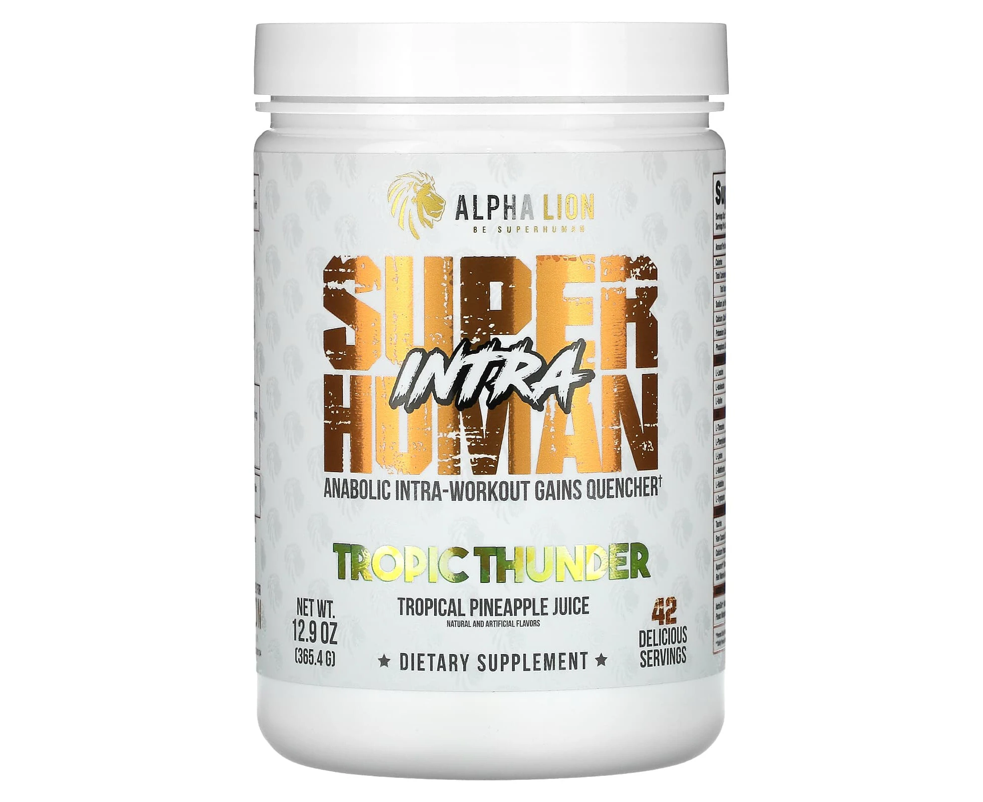 ALPHA LION, SuperHuman Intra, Tropic Thunder, Tropical Pineapple Juice, 12.9 oz (365.4 g)