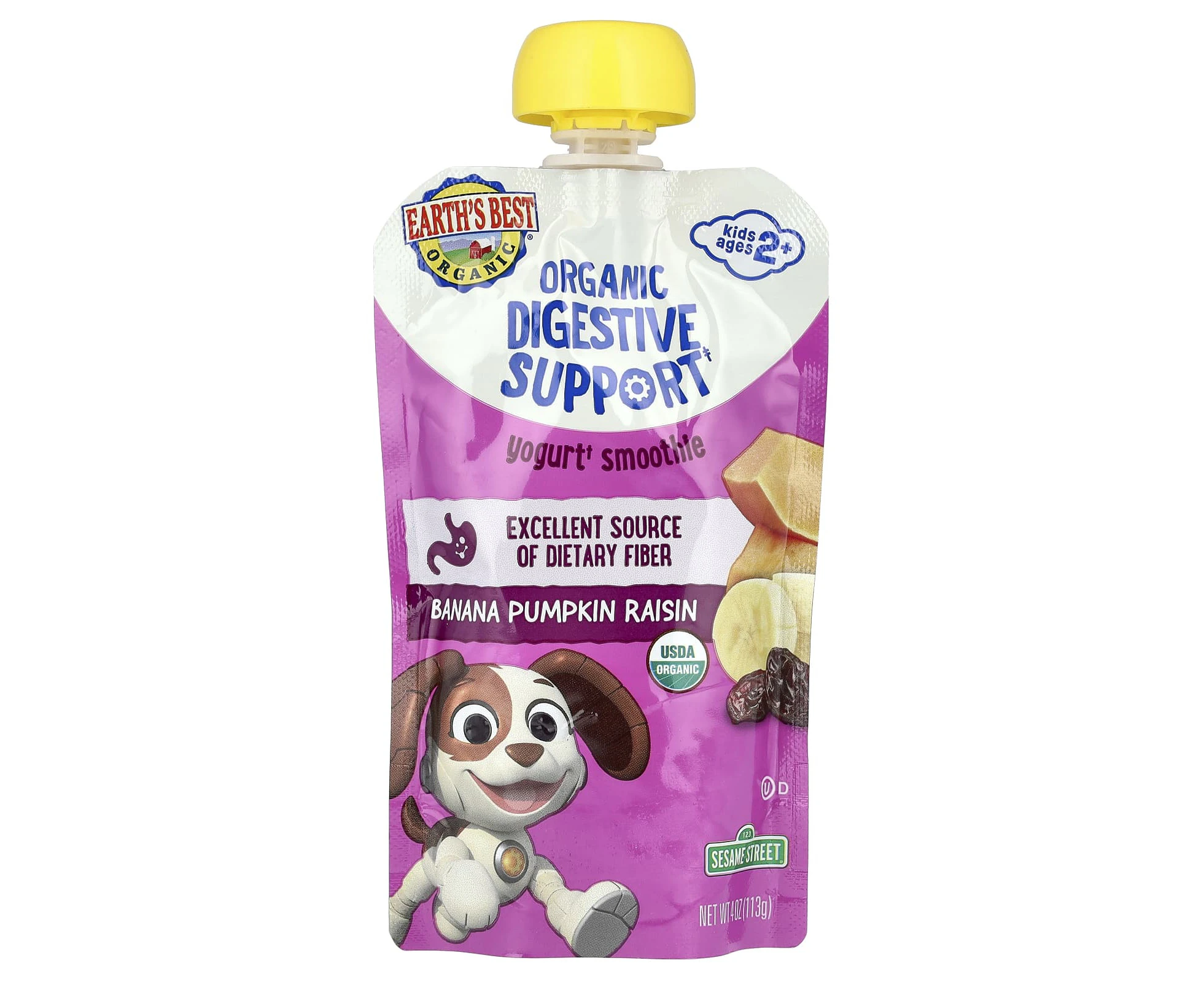 Earth's Best, Yogurt Smoothie, Banana Pumpkin Raisin, Ages 2+, 4 oz (113 g)