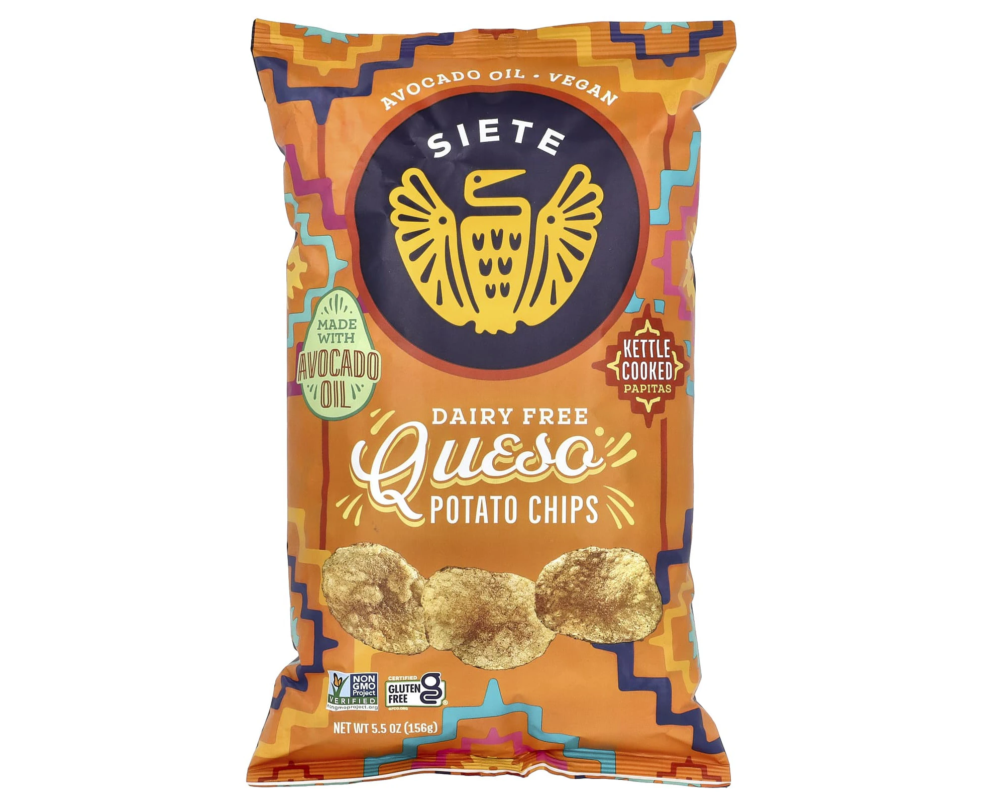 Siete, Potato Chips, Queso, 5.5 oz (156 g)