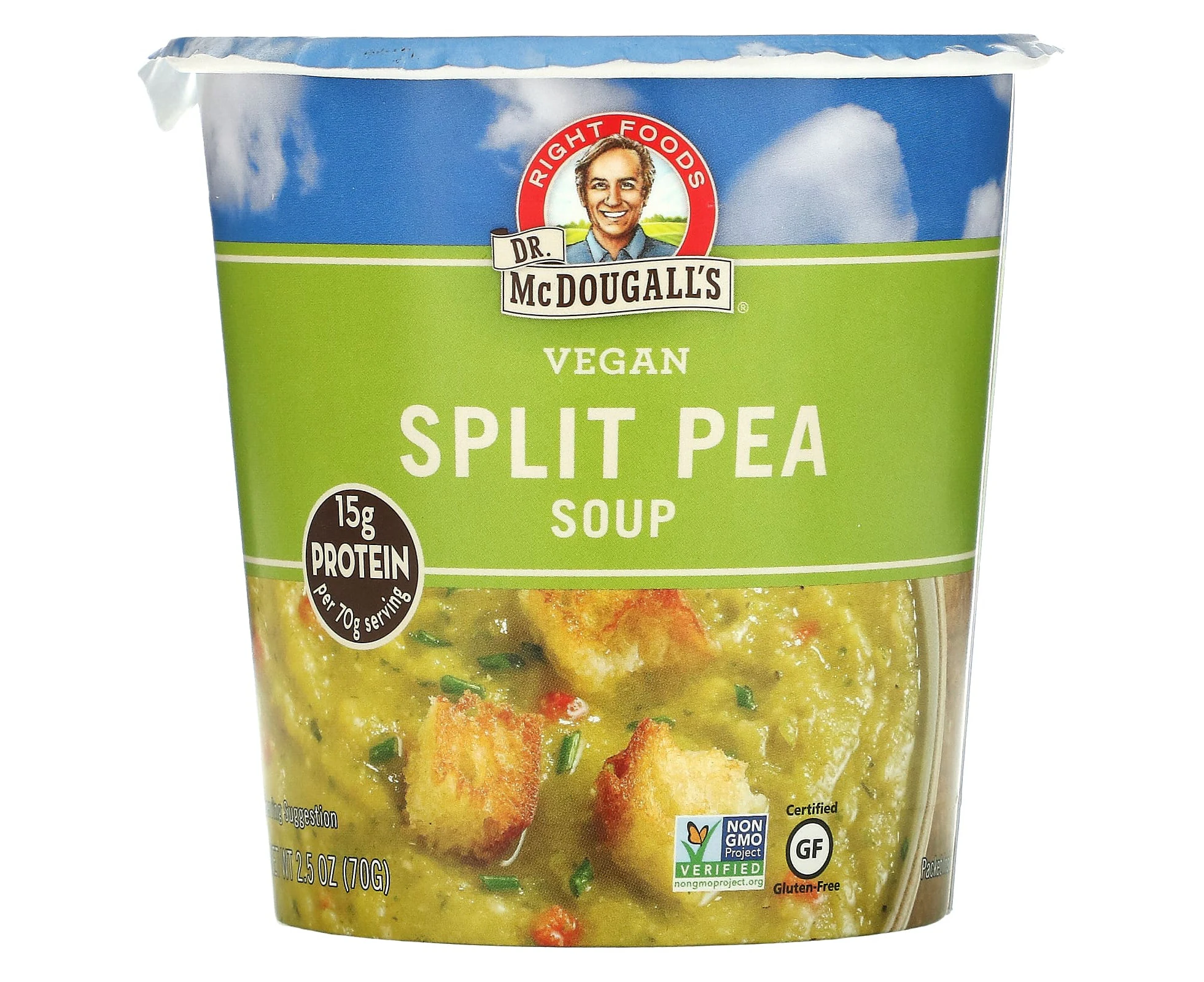 Dr. McDougall's, Vegan Split Pea Soup, 2.5 oz (70 g)