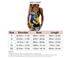 Women V Neck Tank Top Beautiful Tie Dye Loose Fitting Summer Sleeveless Vest For Daily Wear Yellow Xxl