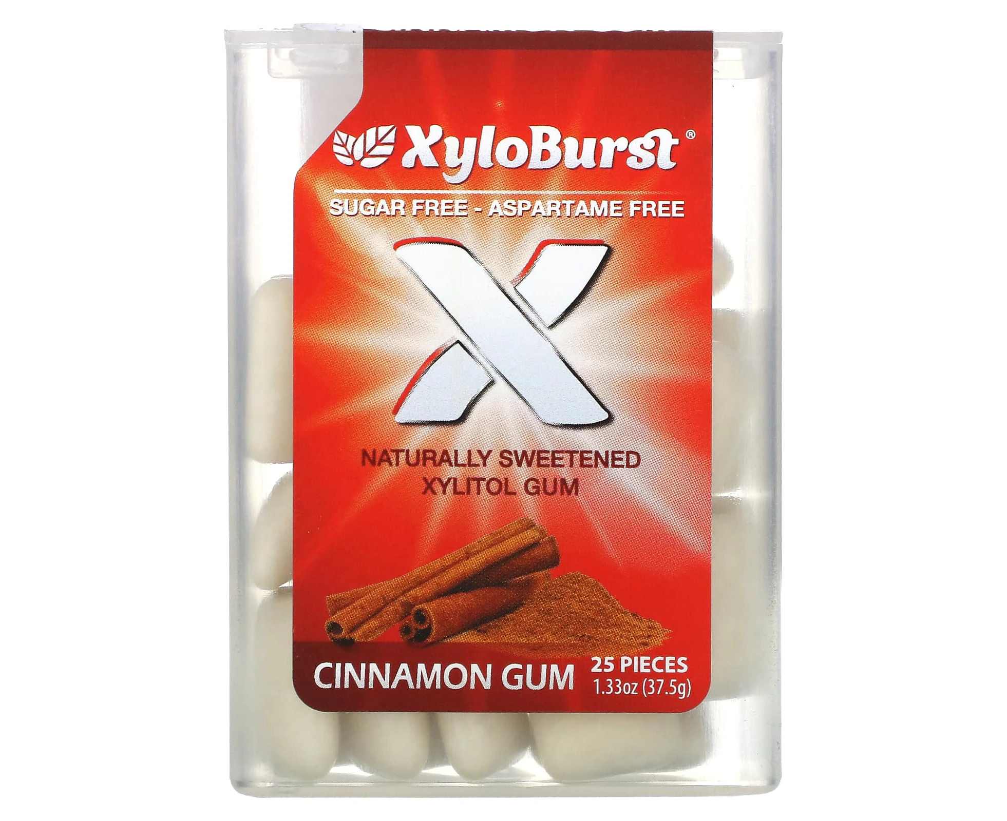 Xyloburst, Xylitol Gum, Cinnamon, 25 Pieces