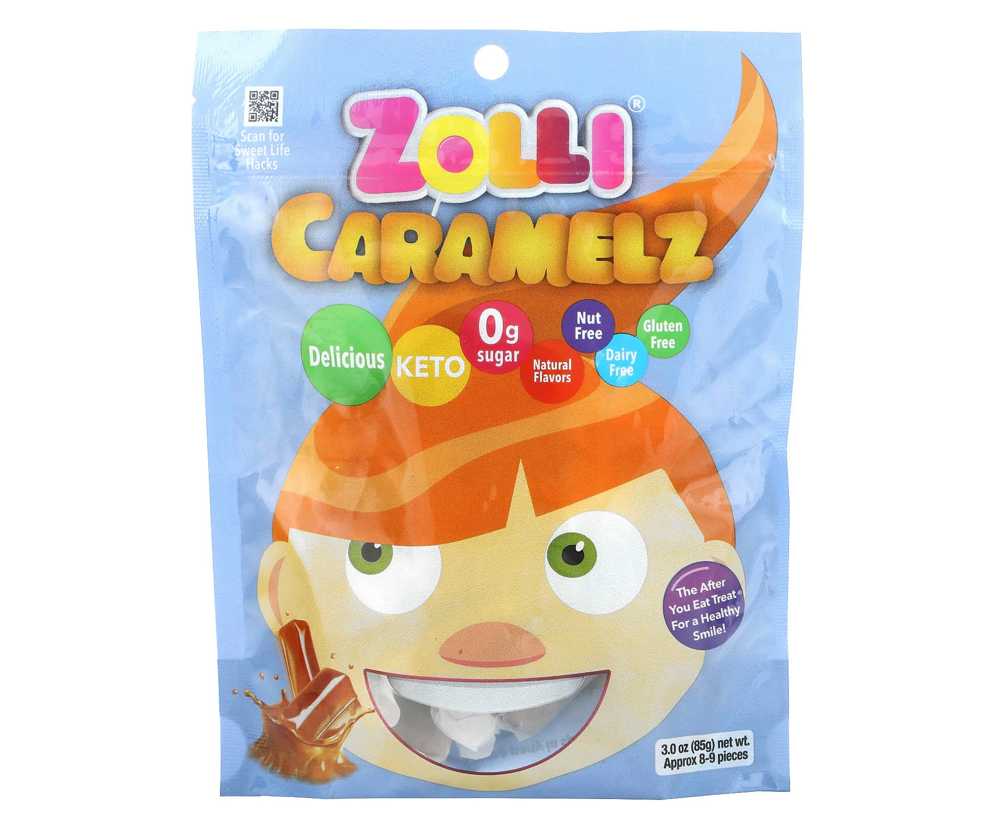 Zollipops, Zolli Caramelz, Approx. 8-9 Pieces, 3 oz (85 g)