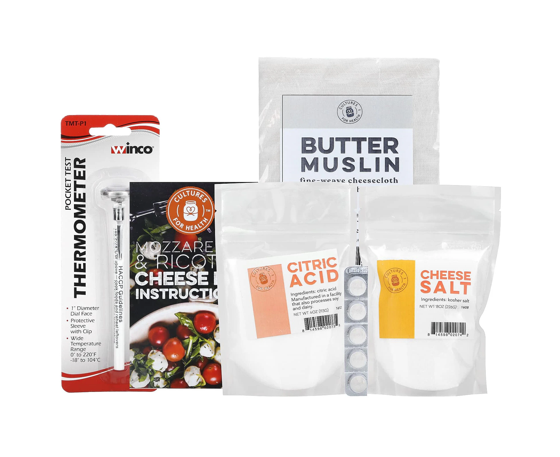 Cultures for Health, Cheese Kit, Mozzarella & Ricotta, 1 Kit