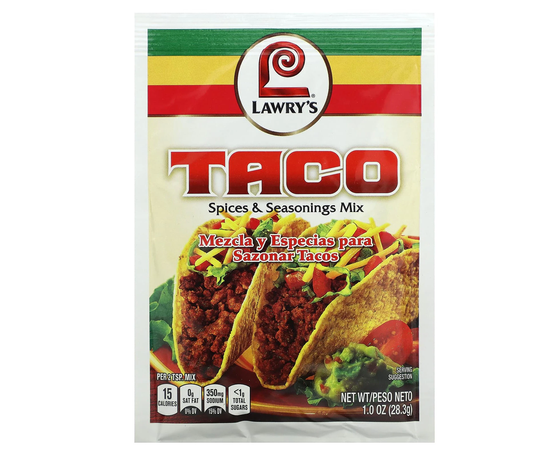 Lawry's, Taco, Spices & Seasonings Mix, 1 oz (28.3 g)