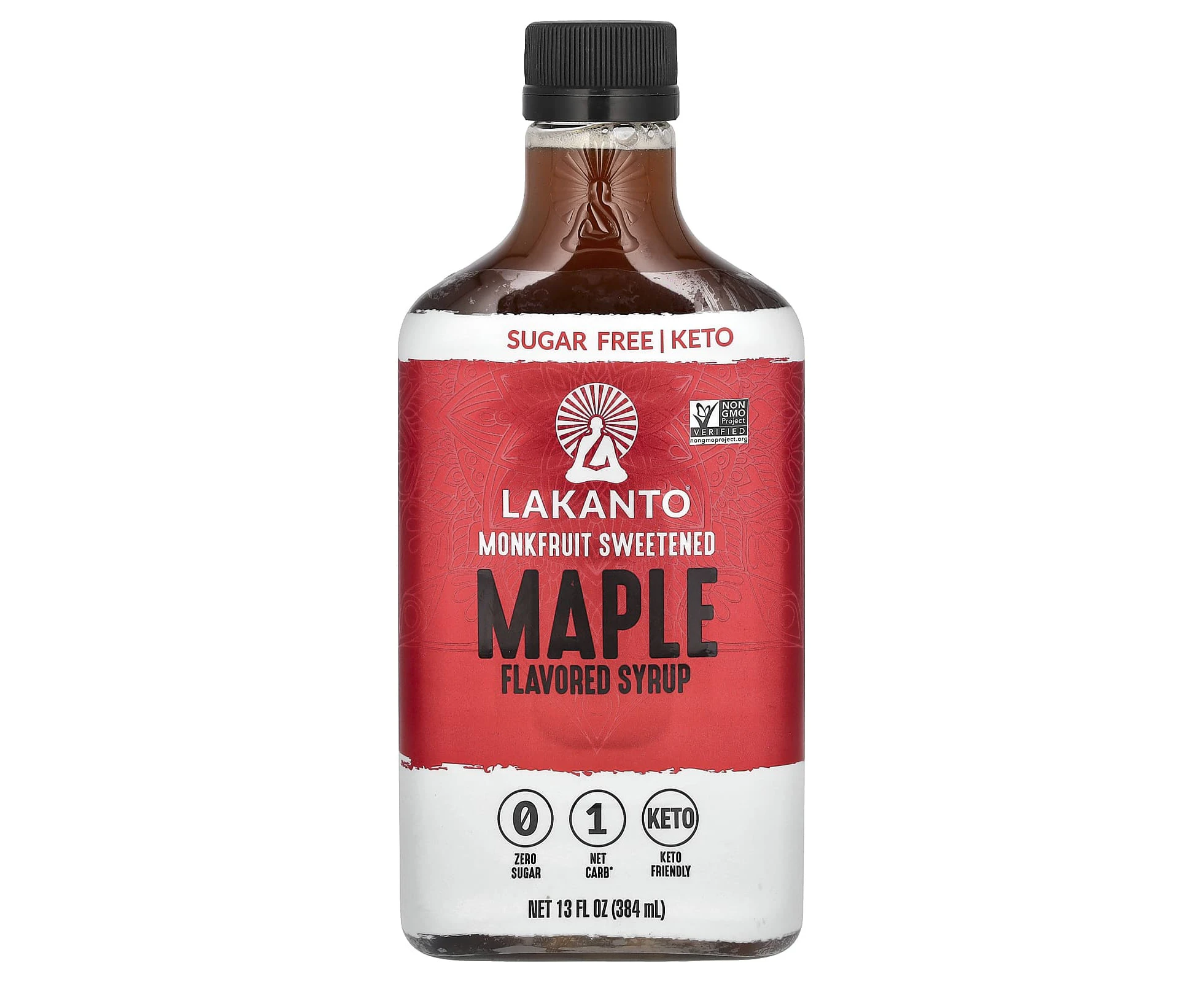 Lakanto, Maple Flavored Syrup, Monkfruit Sweetened, 13 fl oz (384 ml)