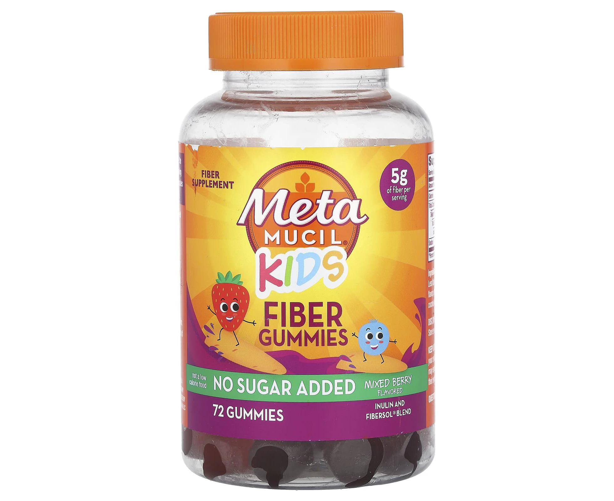 Metamucil, Kids, Fiber Gummies, Mixed Berry, 72 Gummies