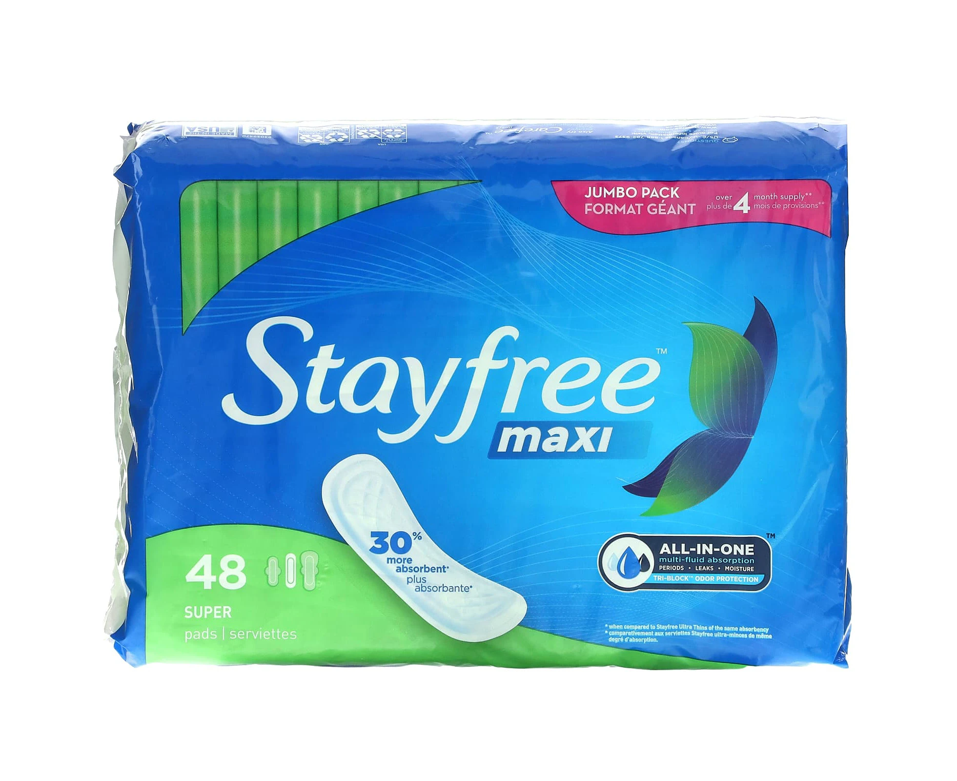 Stayfree, Maxi, Super Pads, 48 Pads