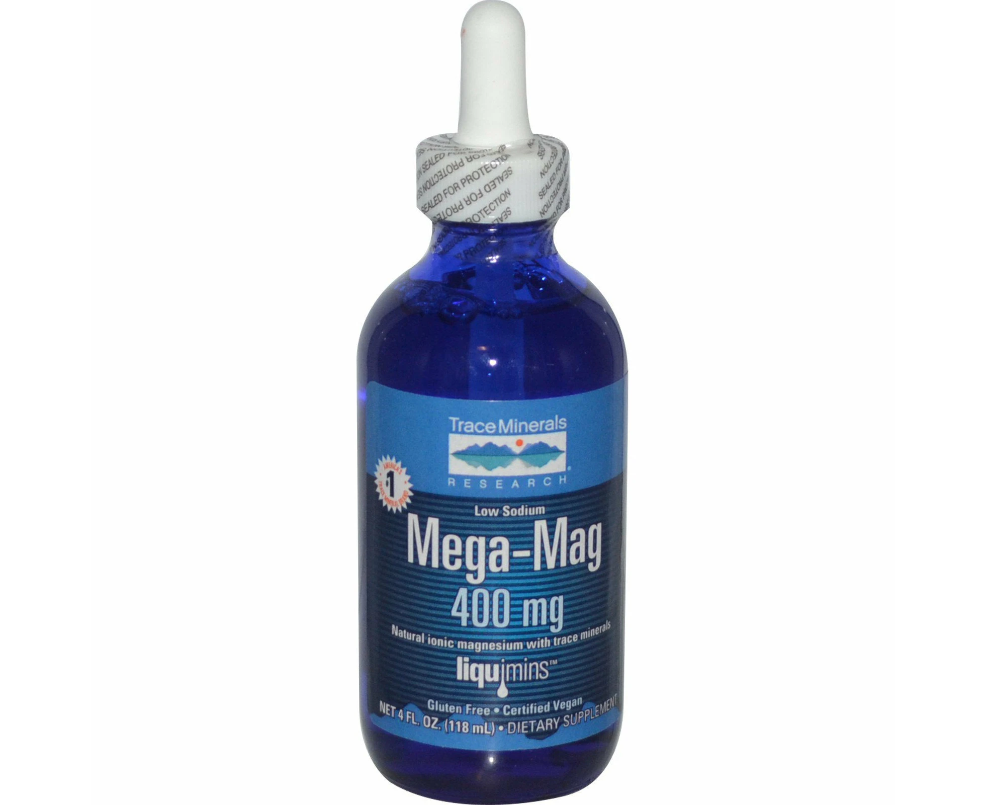 Trace Minerals Research, Mega-Mag, Natural Ionic Magnesium with Trace Minerals, 400 mg, 4 fl oz (118 ml)