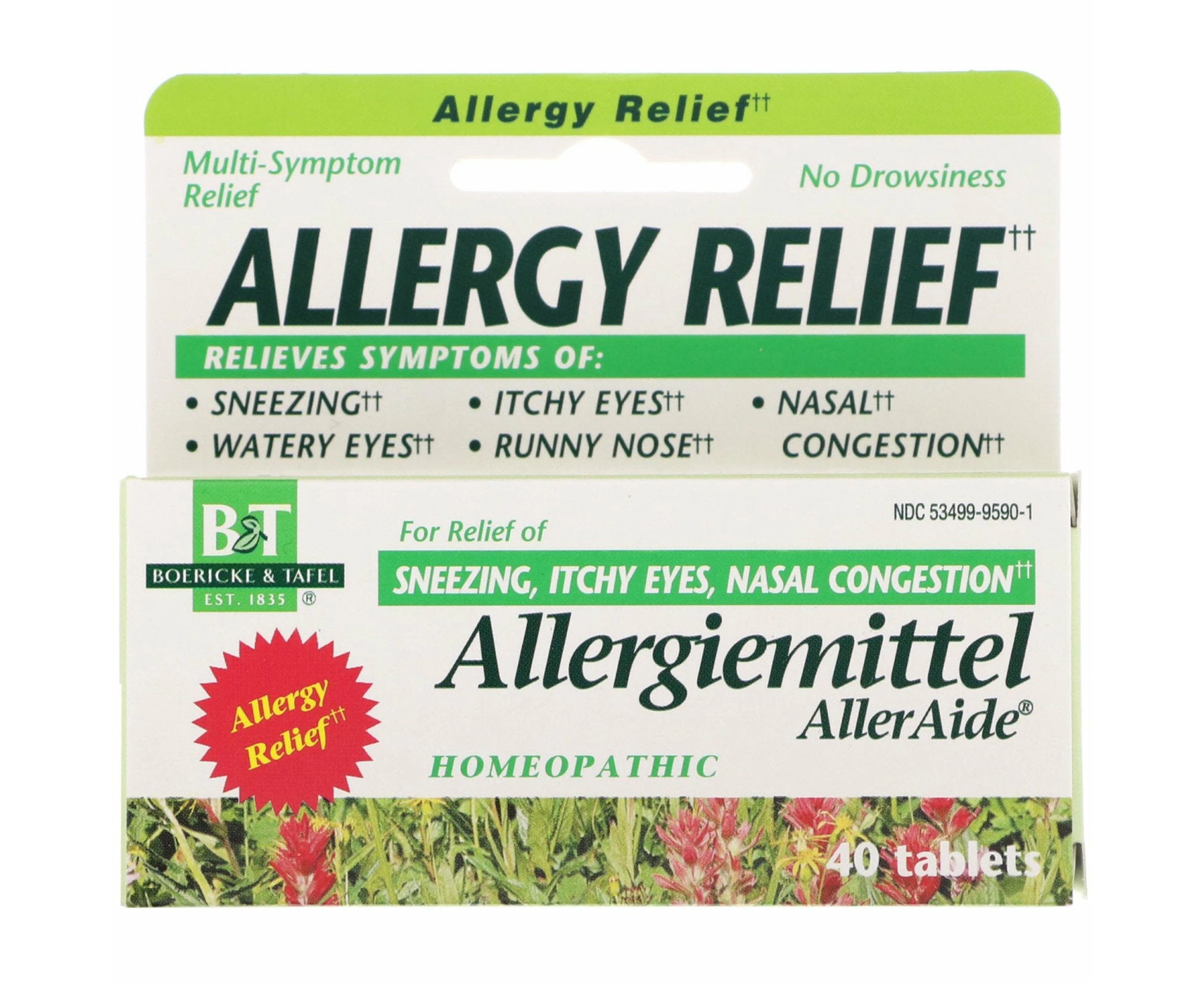 Boericke & Tafel, Allergy Relief, Allergiemittel AllerAide, 40 Tablets