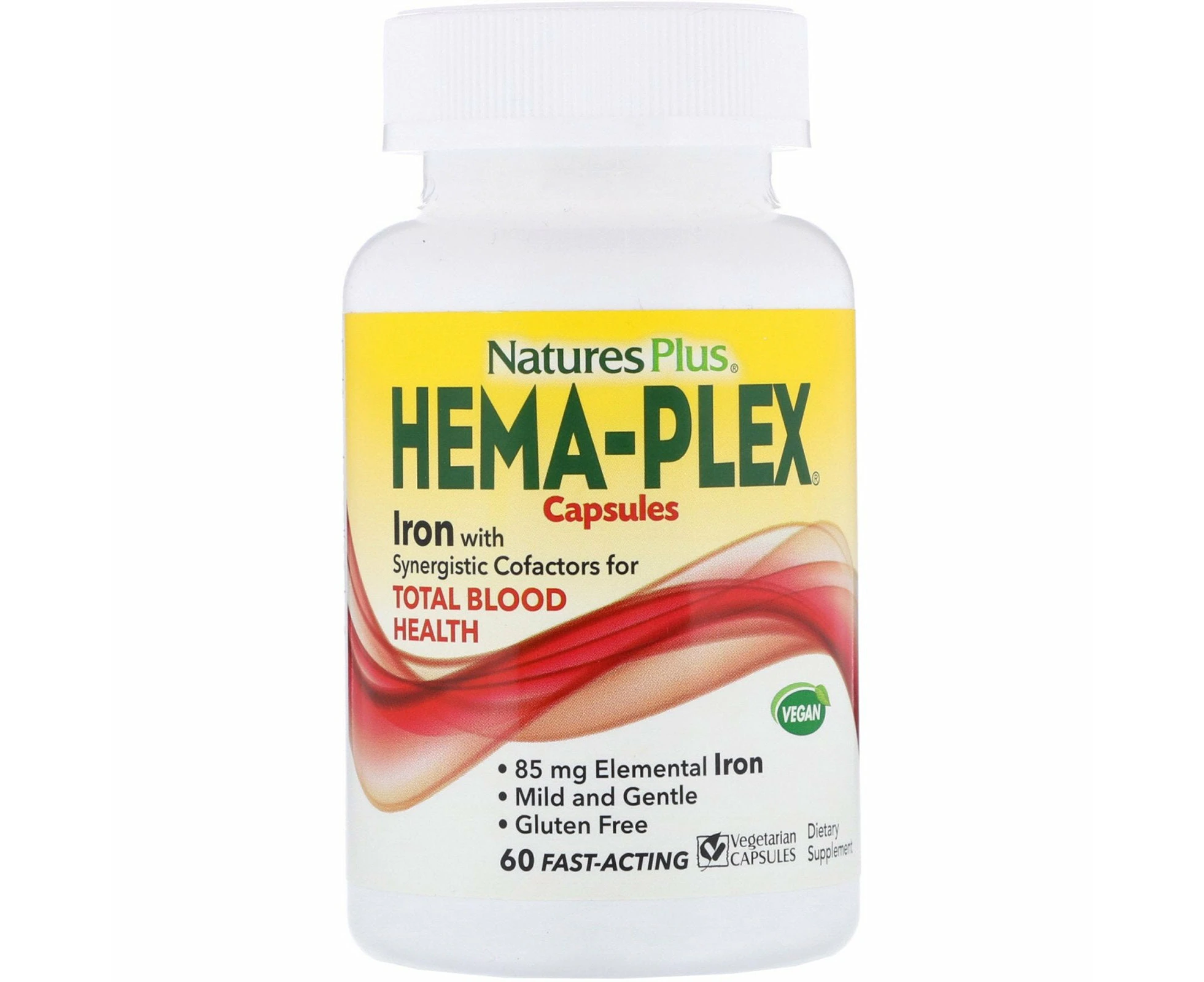 Nature's Plus, Hema-Plex Capsules, 60 Fast-Acting Vegetarian Capsules