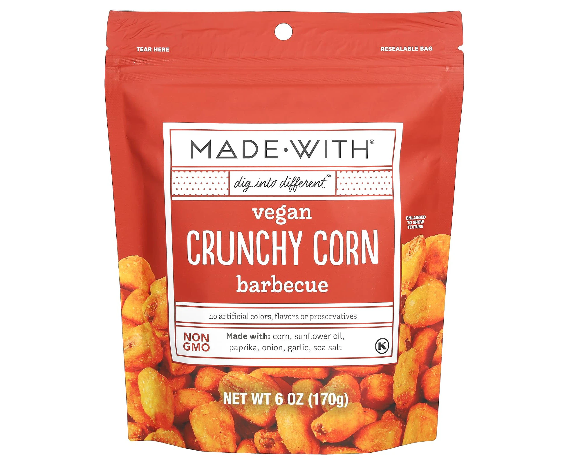 Made With, Vegan Crunchy Corn, Barbecue, 6 oz (170 g)