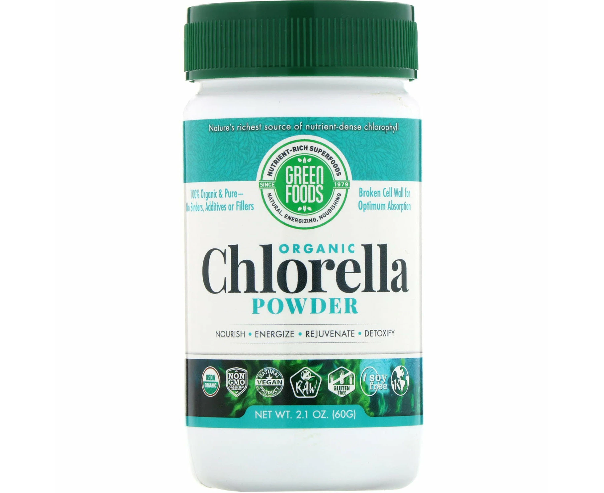 Green Foods , Organic Chlorella Powder, 2.1 oz (60 g)