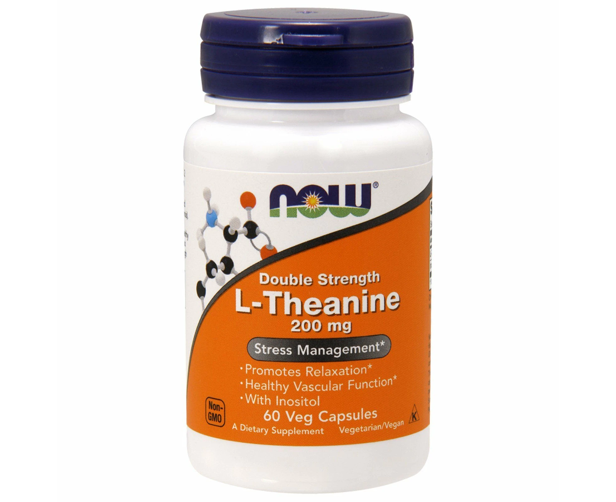 Now Foods, L-Theanine, Double Strength, 200 mg, 60 Veg Capsules